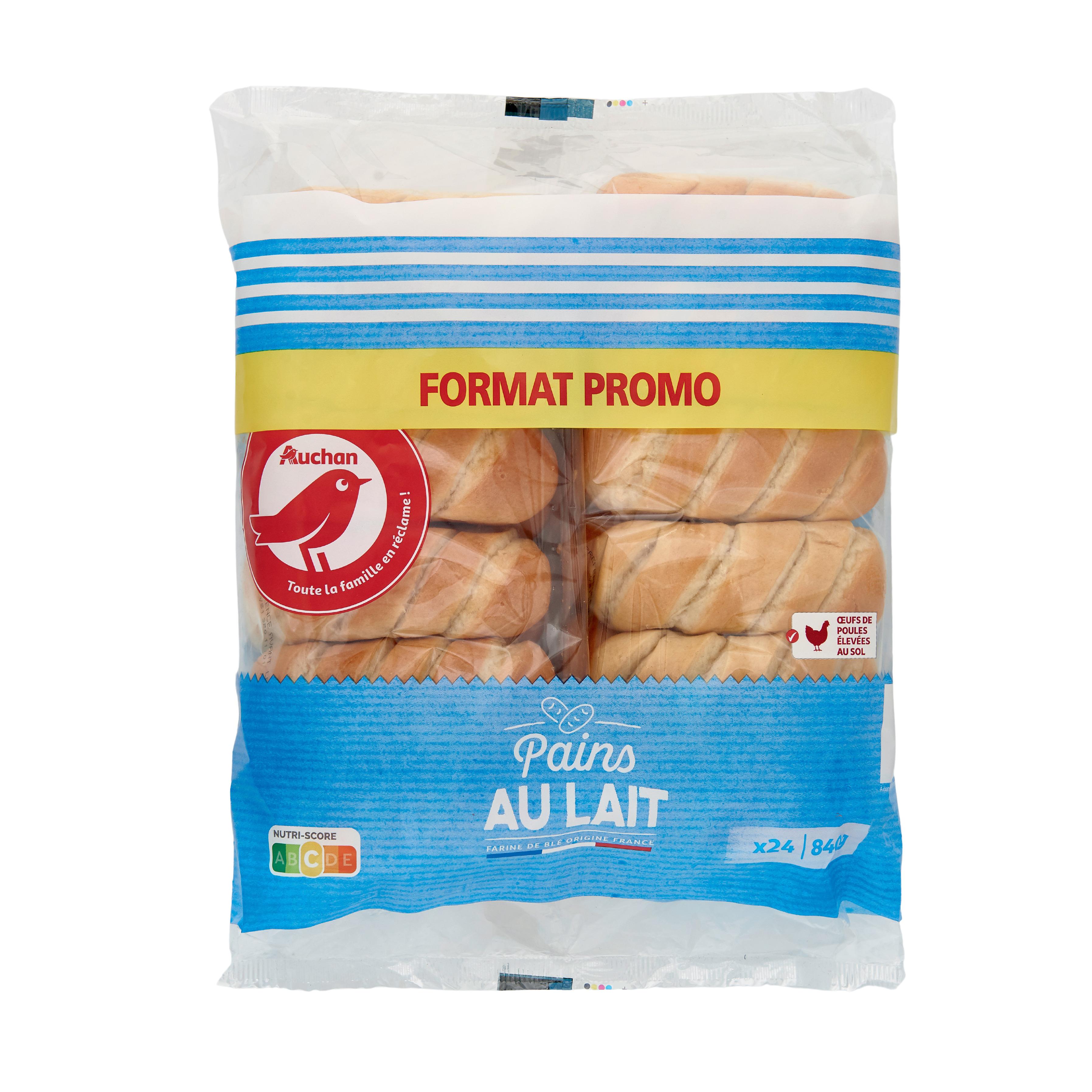 Voir la diapositive 2 : AUCHAN Pains au lait 20+4 offerts 840g
