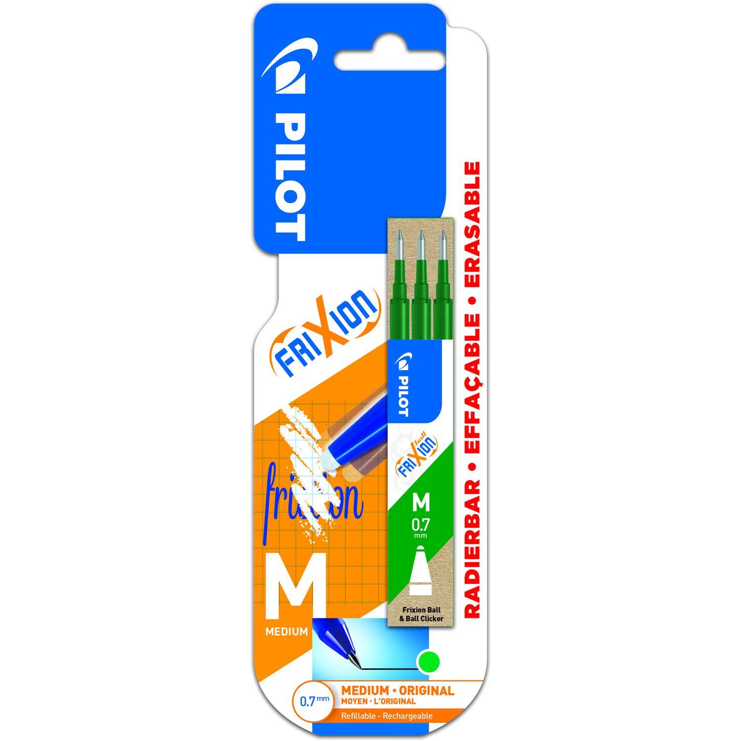 PILOT Recharge vert pour roller effaçable pointe moyenne x3