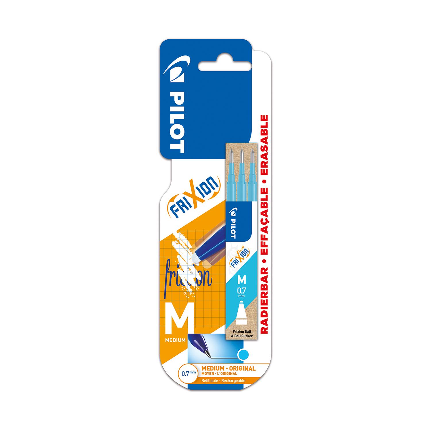 PILOT Recharge x3 Frixion Ball et Clicker - Turquoise
