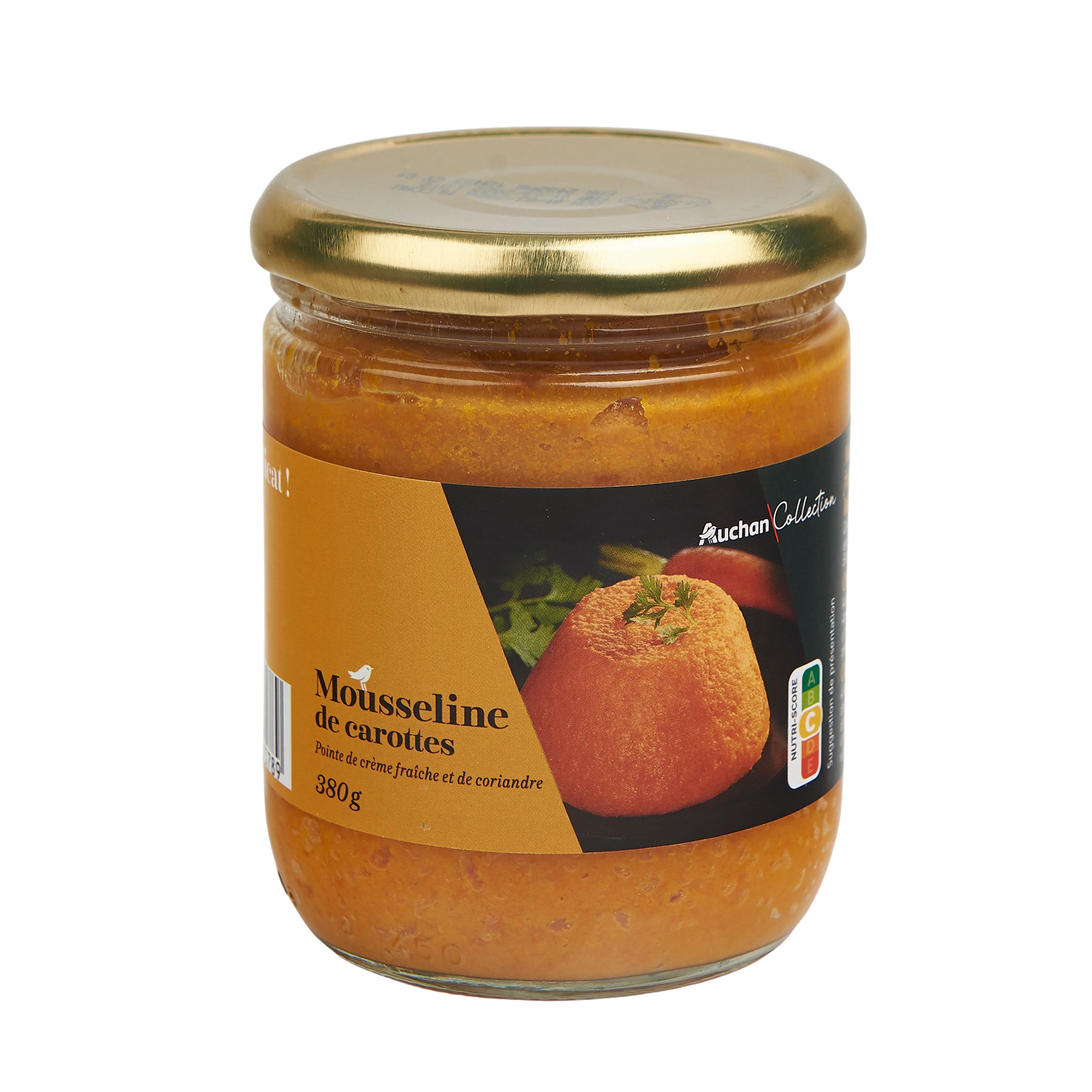 Voir la diapositive 3 : AUCHAN COLLECTION Mousseline de carottes à la coriandre 380g
