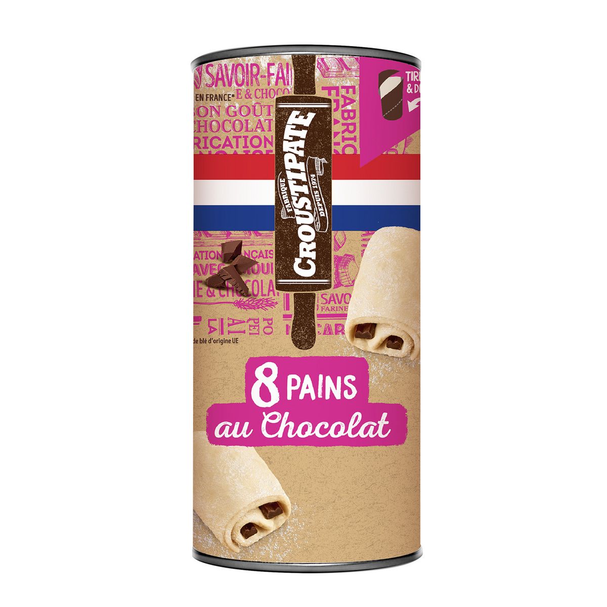 CROUSTIPATE Pain au chocolat 8 pièces 290g
