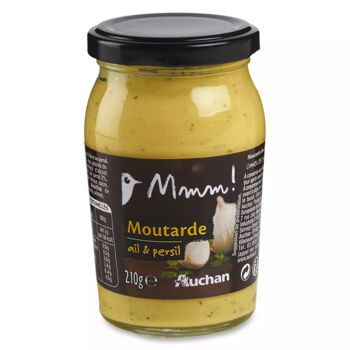 AUCHAN MMM! Moutarde ail et persil 210g