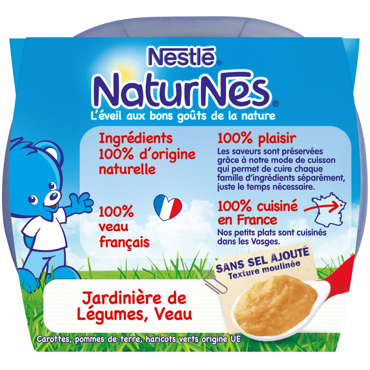 NESTLE Naturnes bol jardinière de légumes et veau dès 6 mois 2x200g