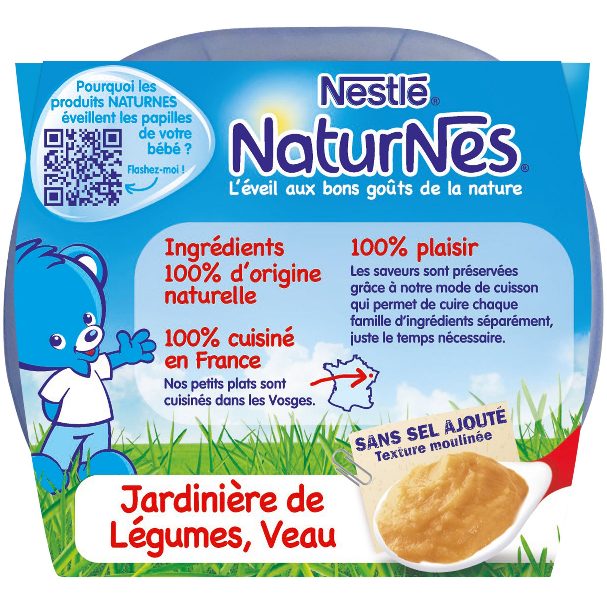 Voir la diapositive 3 : NESTLE Naturnes bol jardinière de légumes et veau dès 6 mois 2x200g