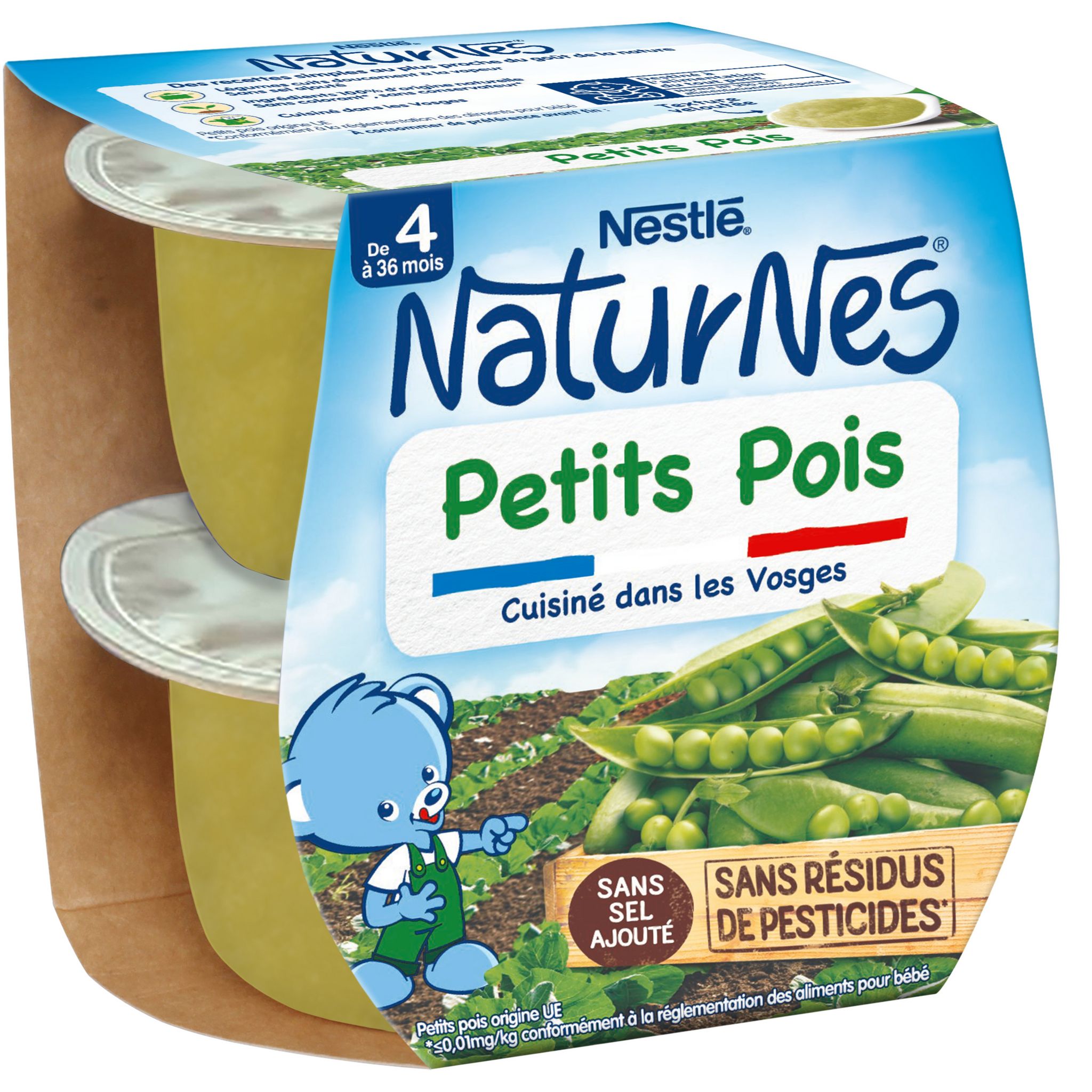 Voir la diapositive 3 : NESTLE Naturnes bol aux petits pois dès 4 mois 2x130g