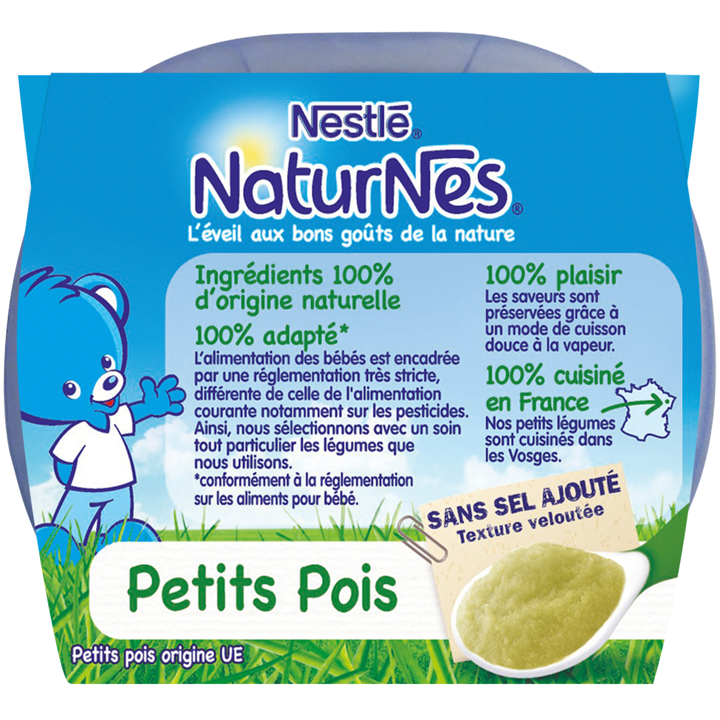 Voir la diapositive 4 : NATURNES Bol aux petits pois dès 4 mois 2x130g
