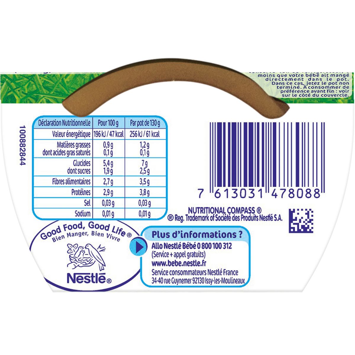 NESTLE Naturnes bol aux petits pois dès 4 mois 2x130g