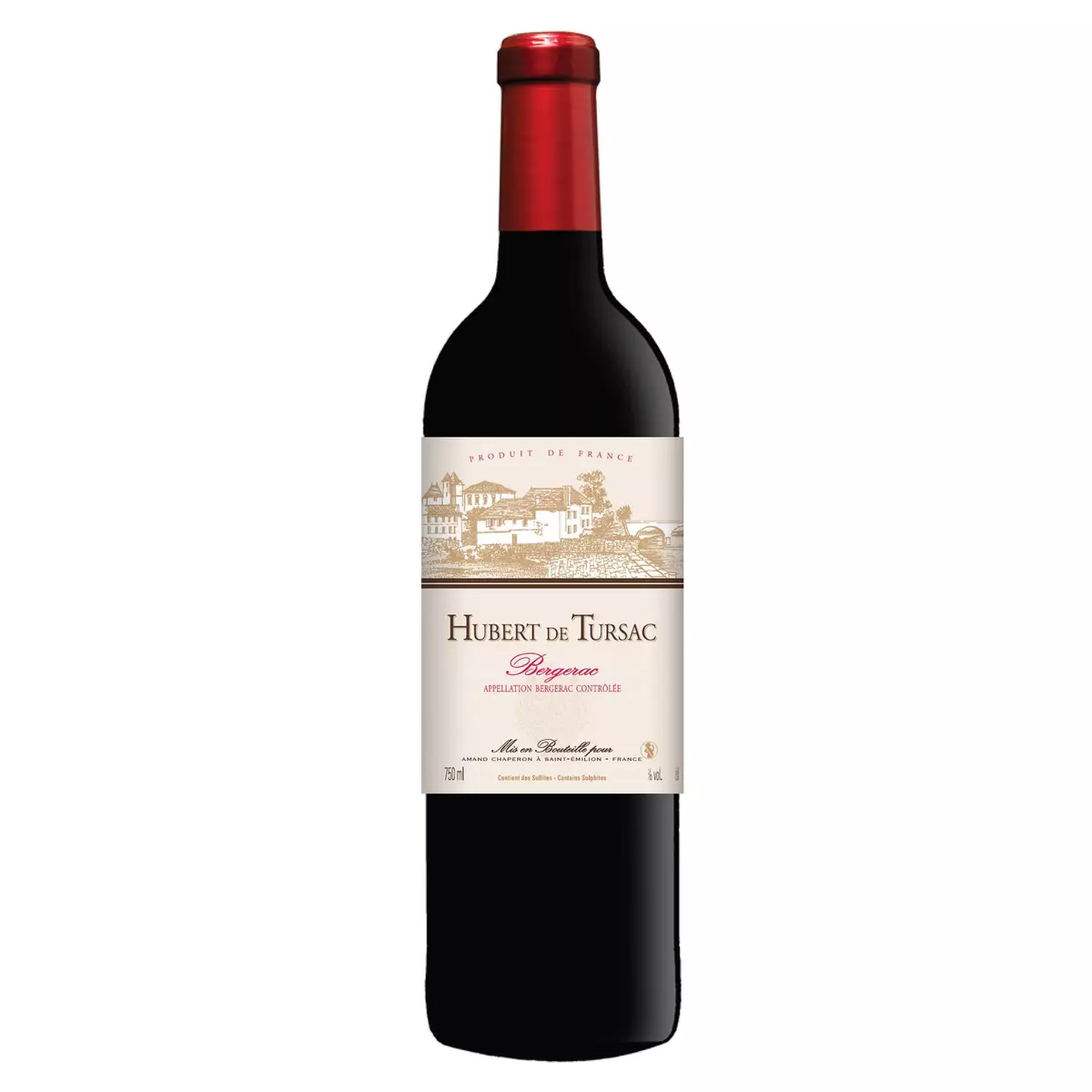 Vin rouge AOP Bergerac Hubert de Tursac 75cl