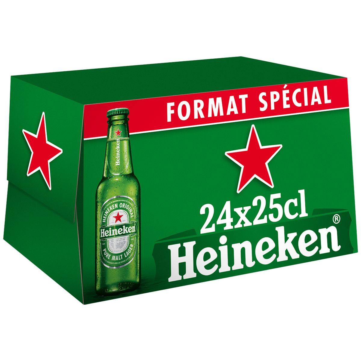 HEINEKEN Bière blonde 5% pack bouteilles 24x25cl