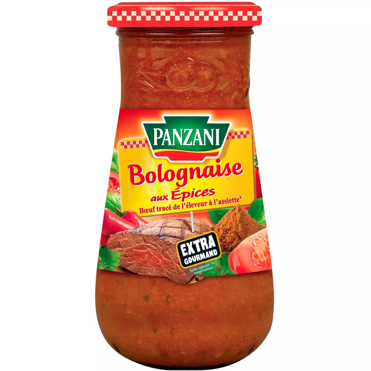 PANZANI Sauce bolognaise aux épices sans conservateur en bocal 400g