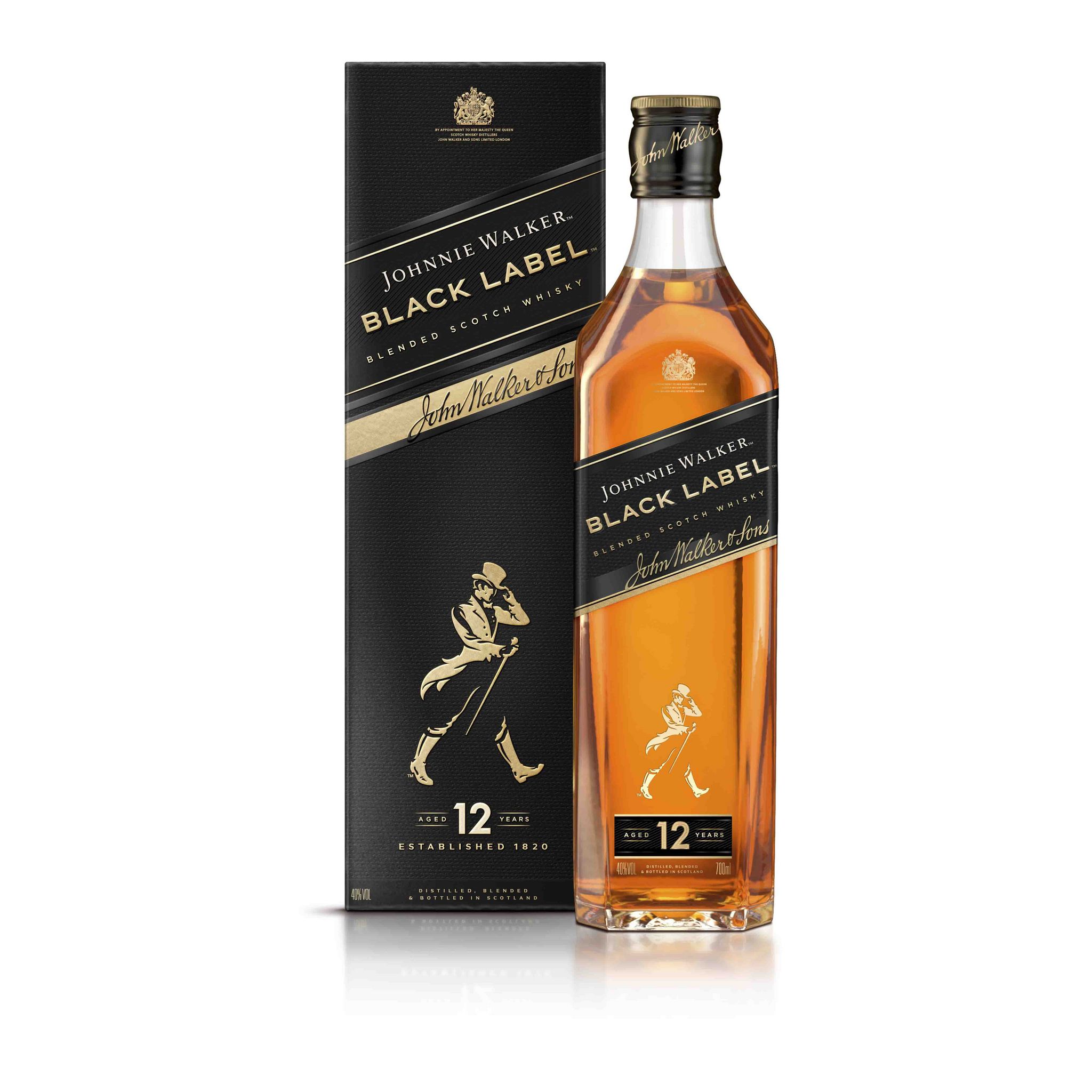 JOHNNIE WALKER Scotch whisky écossais blended malt Black Label 40% 70cl