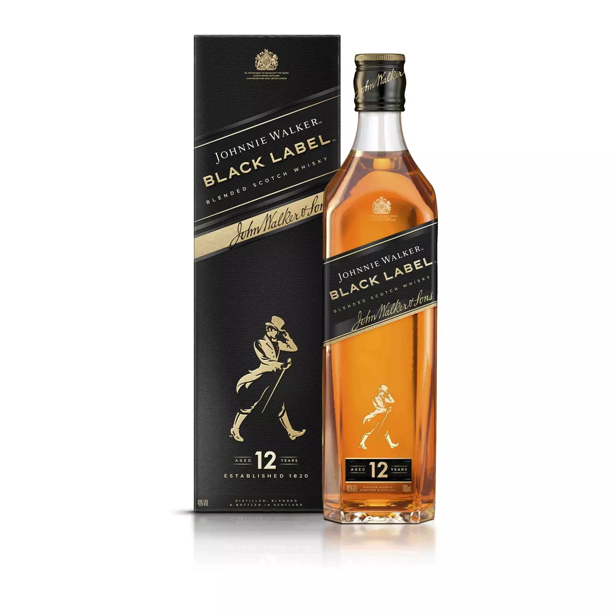 JOHNNIE WALKER Scotch whisky écossais blended malt Black Label 40% 70cl