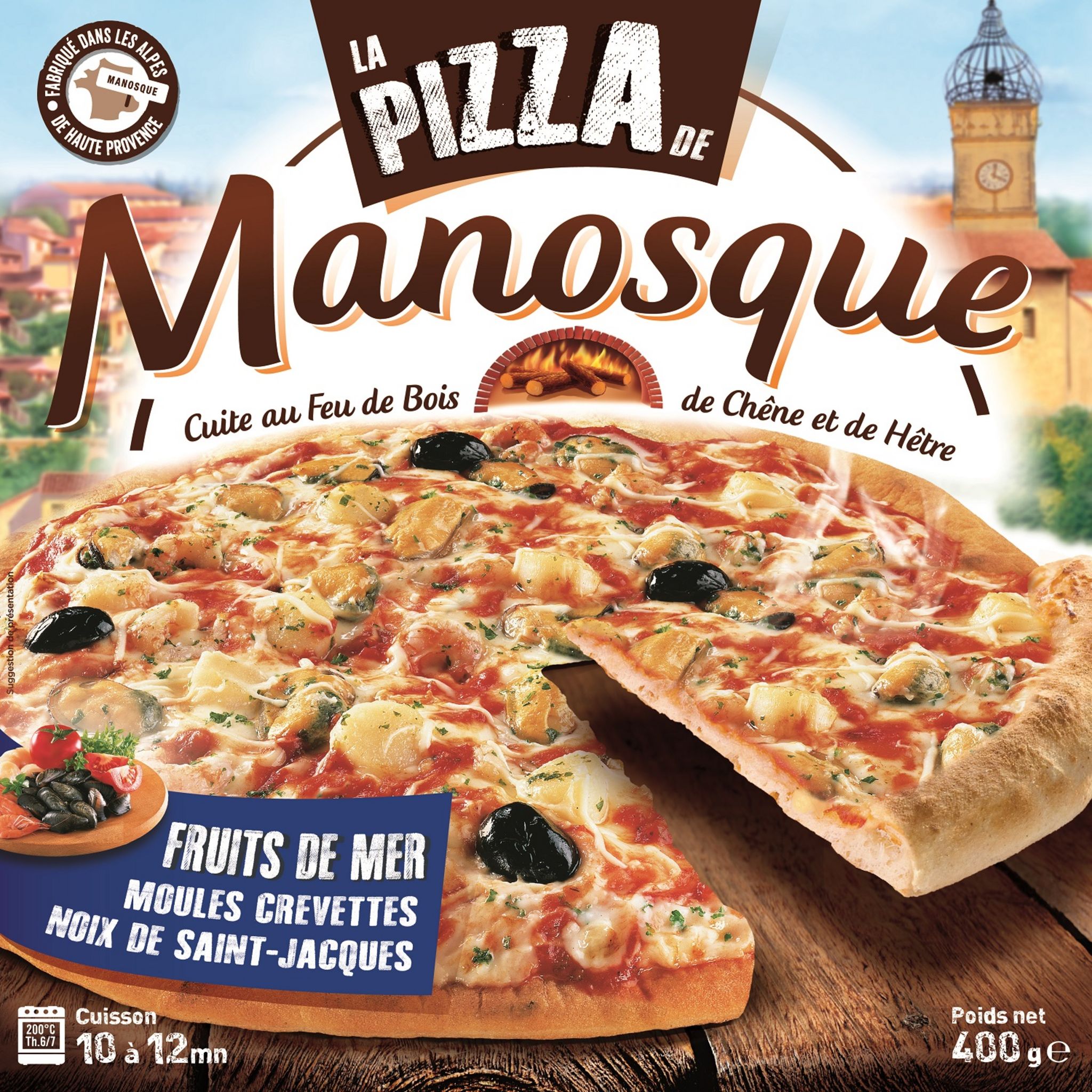 MANOSQUE Pizza aux fruits de mer cuite au feu de bois 400g