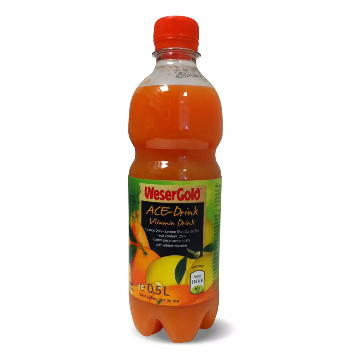 WESERGOLD Boisson à base d'orange, citron carotte aux vitamines ACE 50cl