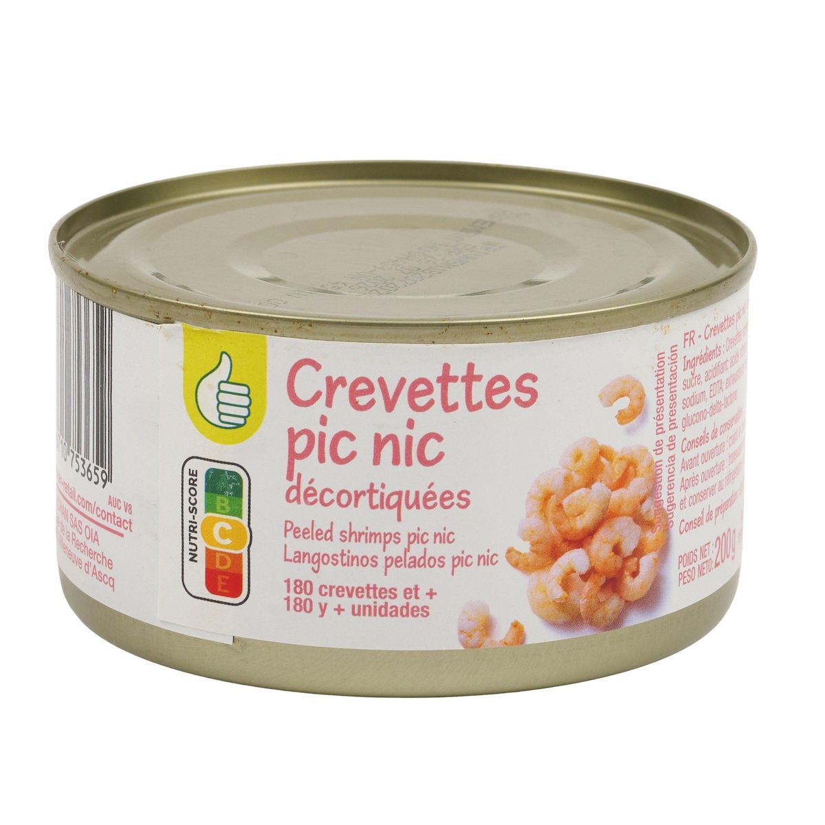 POUCE Crevettes pic nic décortiquées 121g