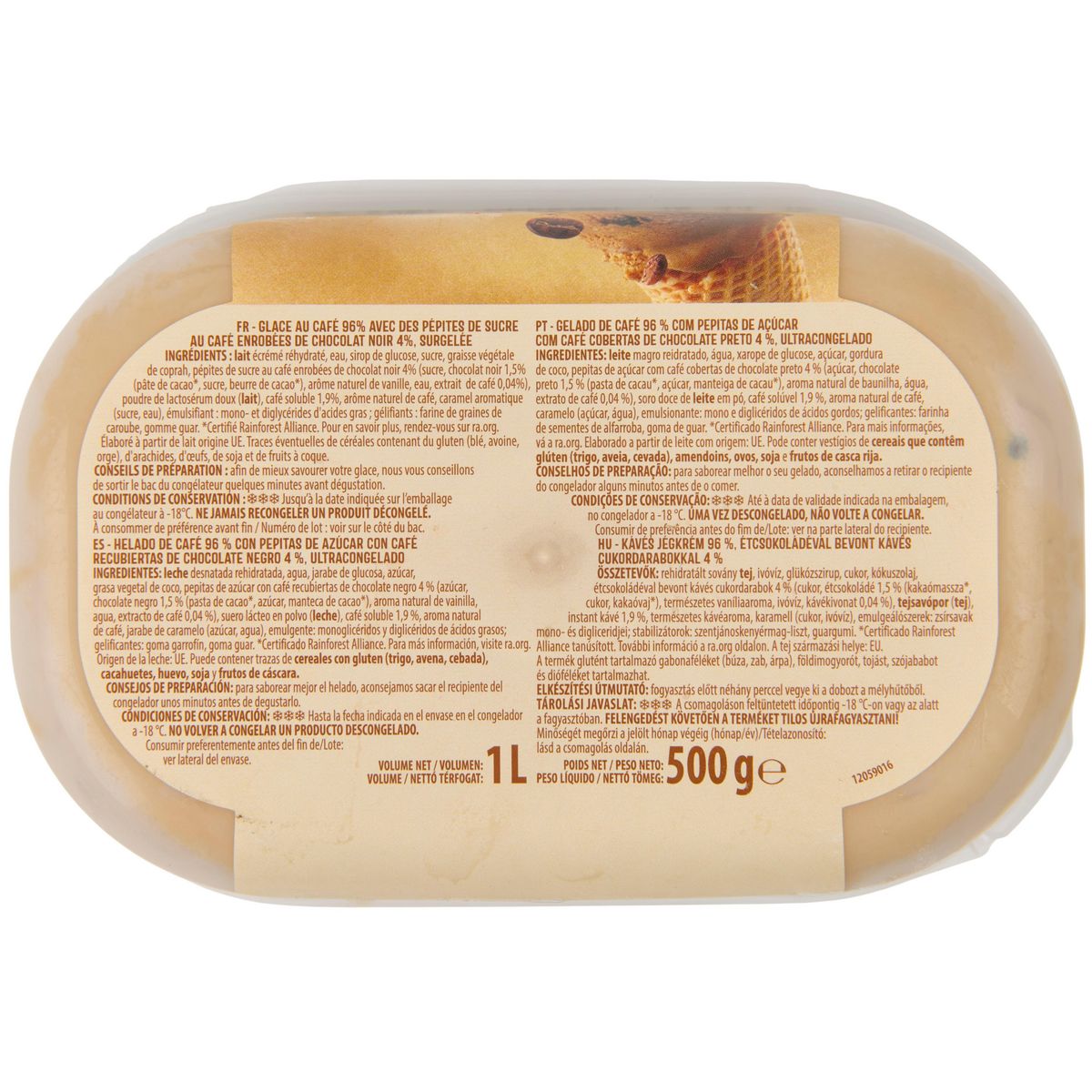 AUCHAN Glace au café 500g