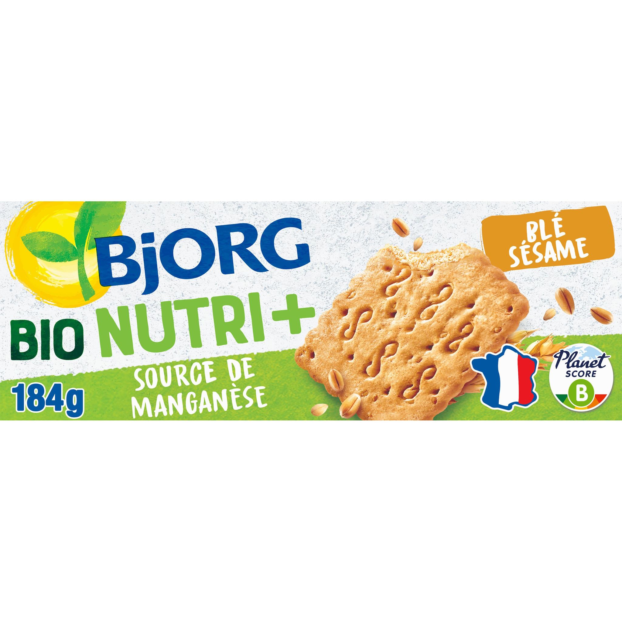 Voir la diapositive 2 : BJORG Biscuits bio au blé complet et sésame 184g