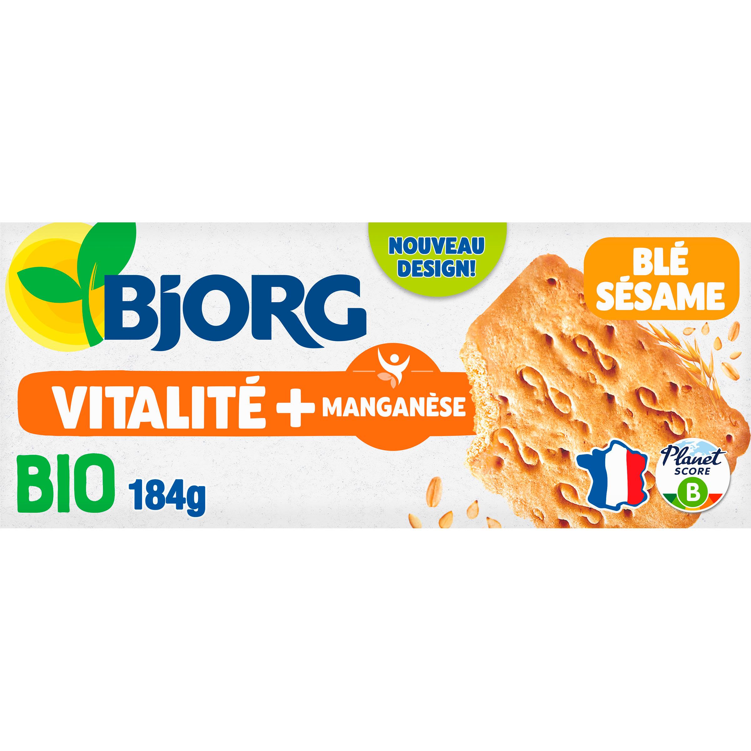 Voir la diapositive 3 : BJORG Biscuits bio au blé complet et sésame 184g
