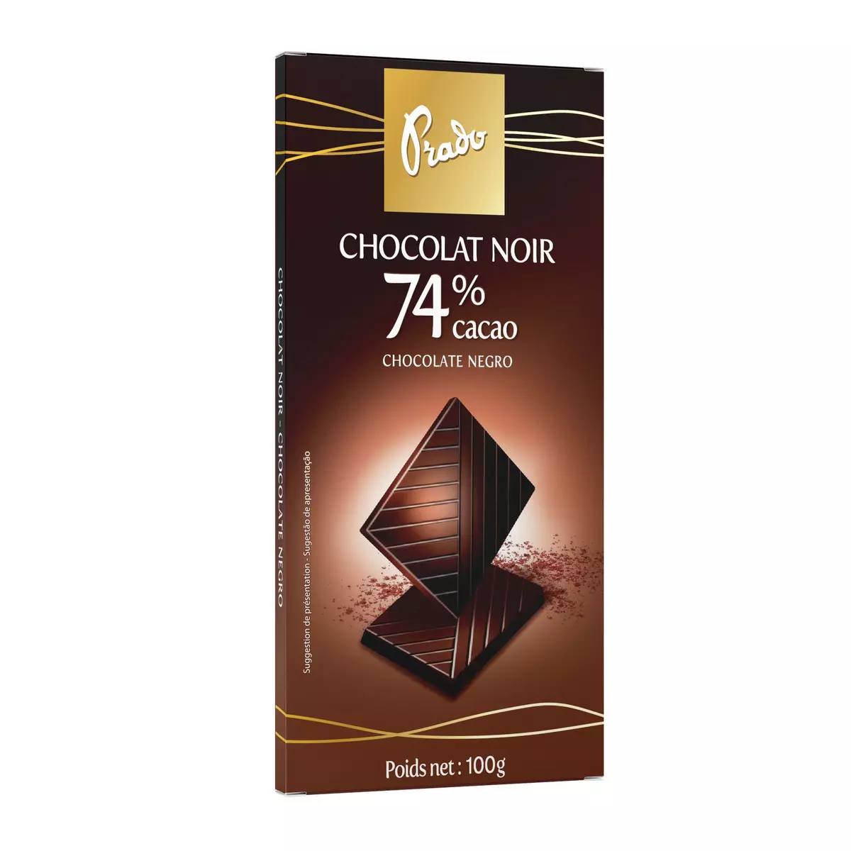 PRADO Chocolat noir dégustation 74% de cacao 100g