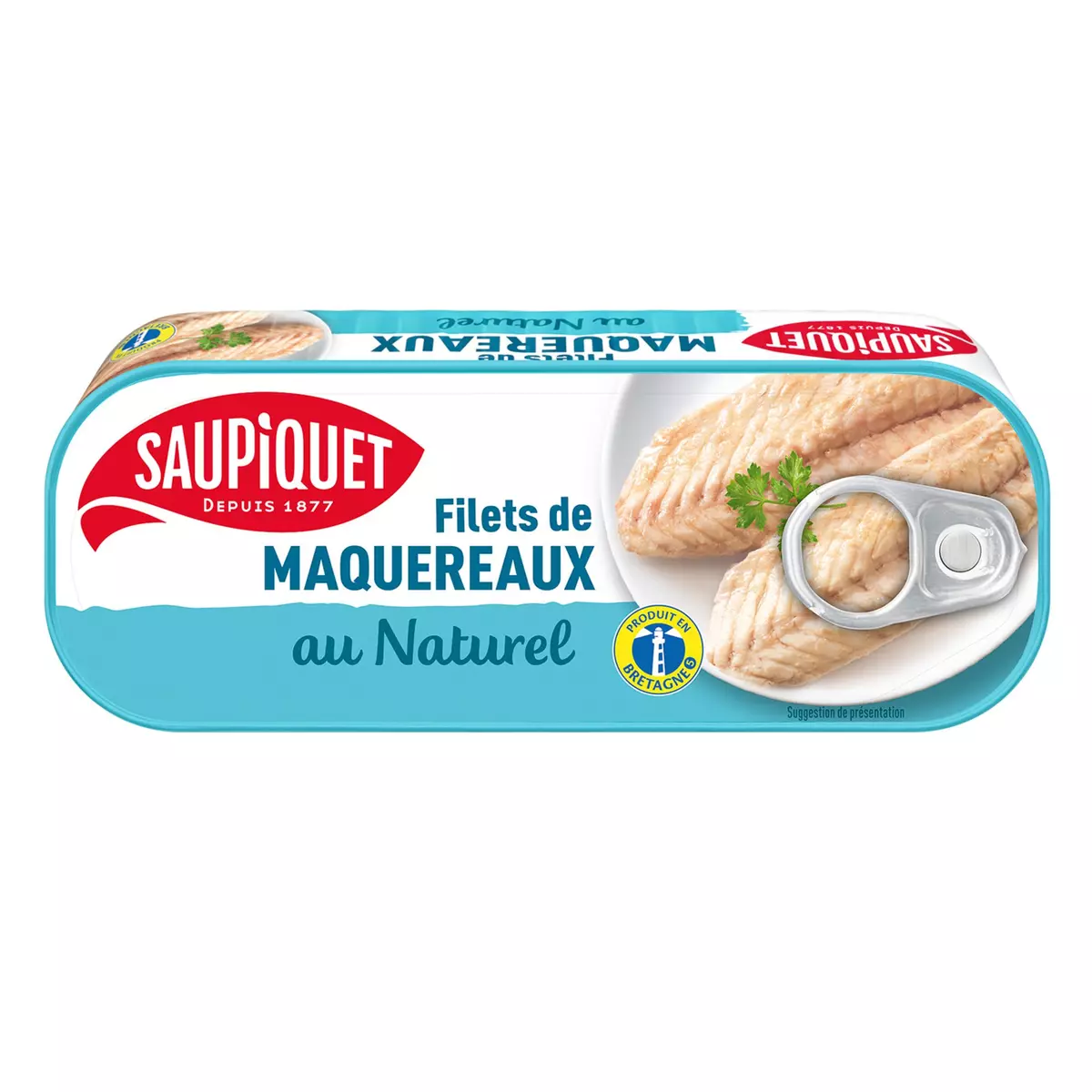SAUPIQUET Filets de maquereaux au naturel produit en Bretagne 169g
