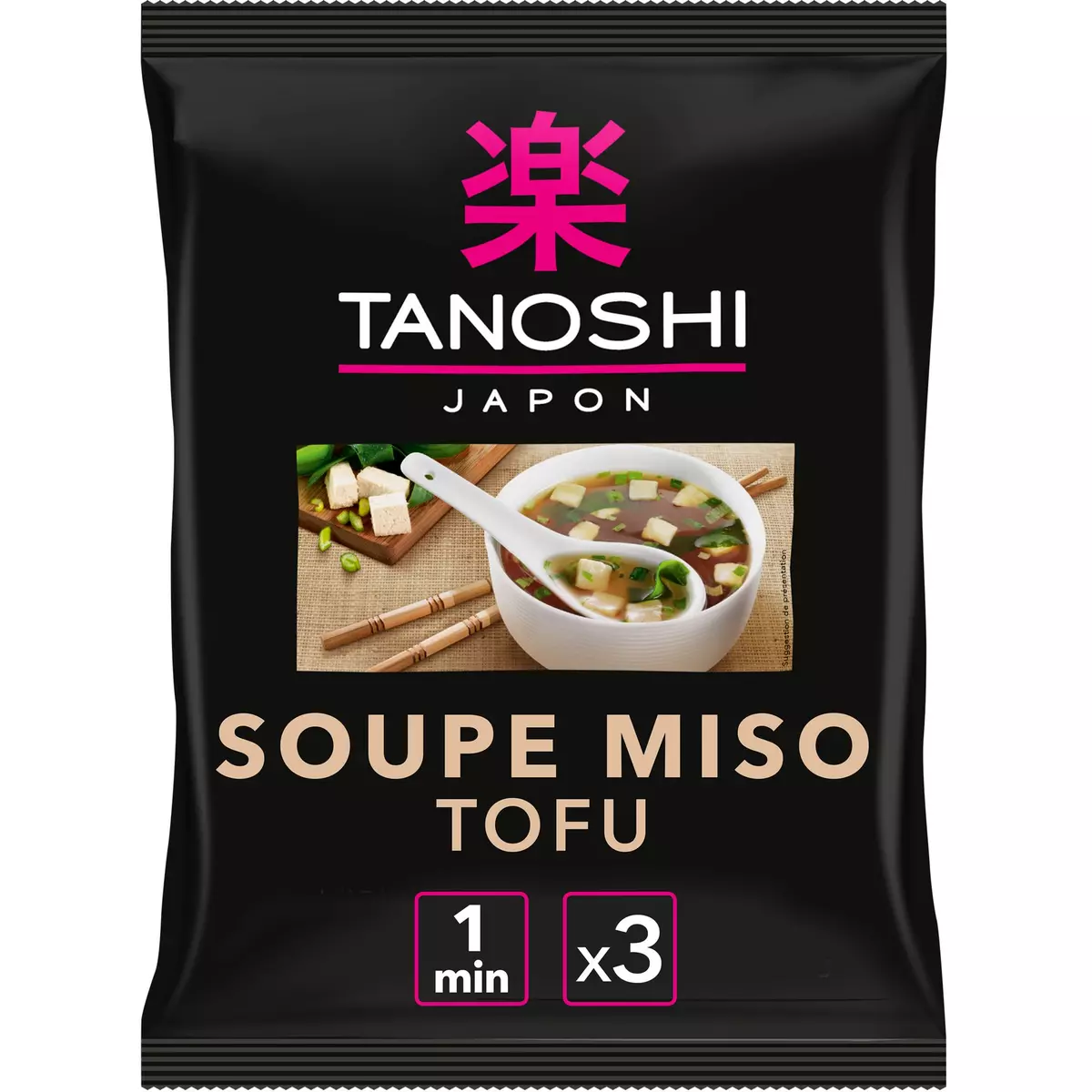 TANOSHI Soupe miso instantanée au tofu en sachet 3 portions 60,9g