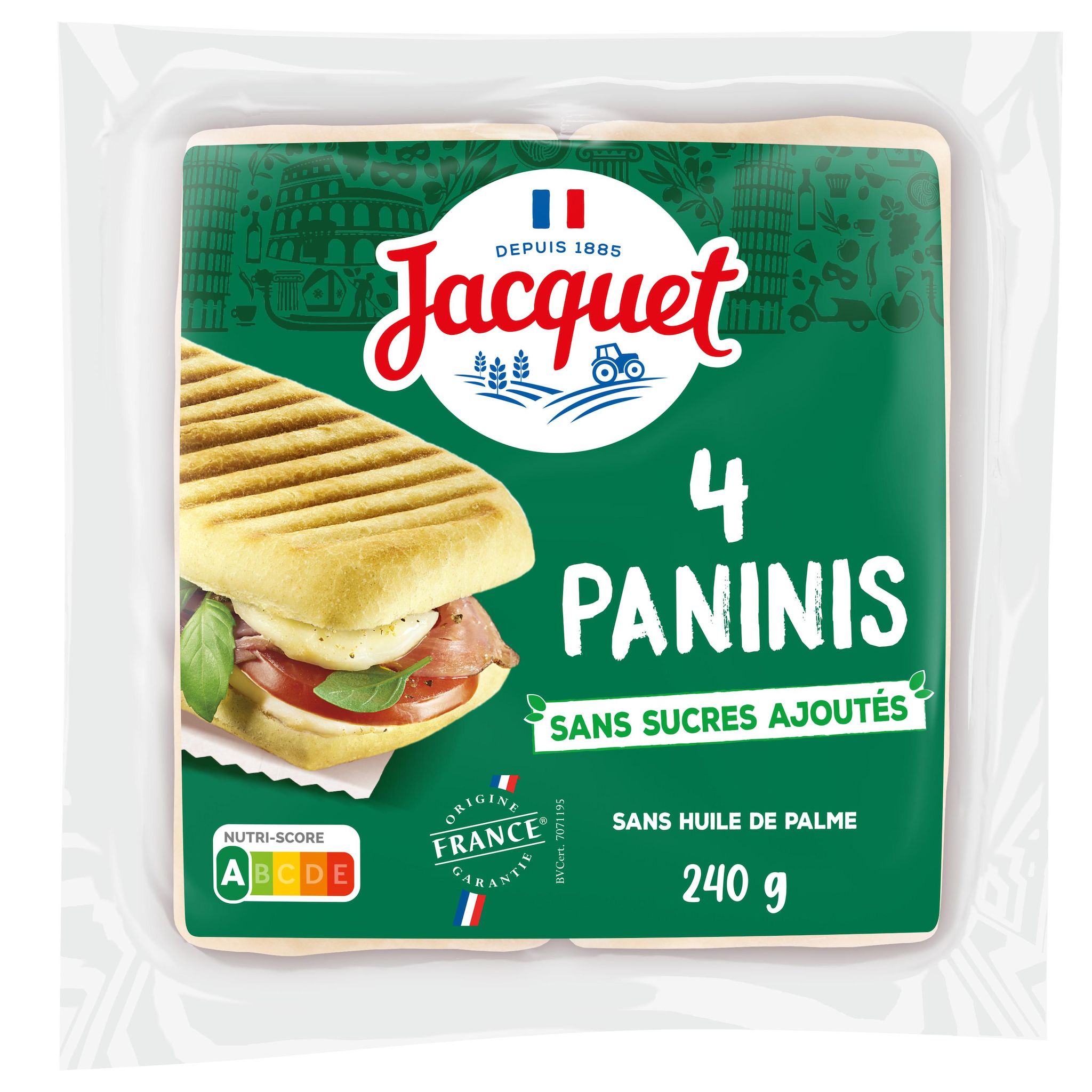 JACQUET Panini sans sucres ajoutés 4 pièces 240g