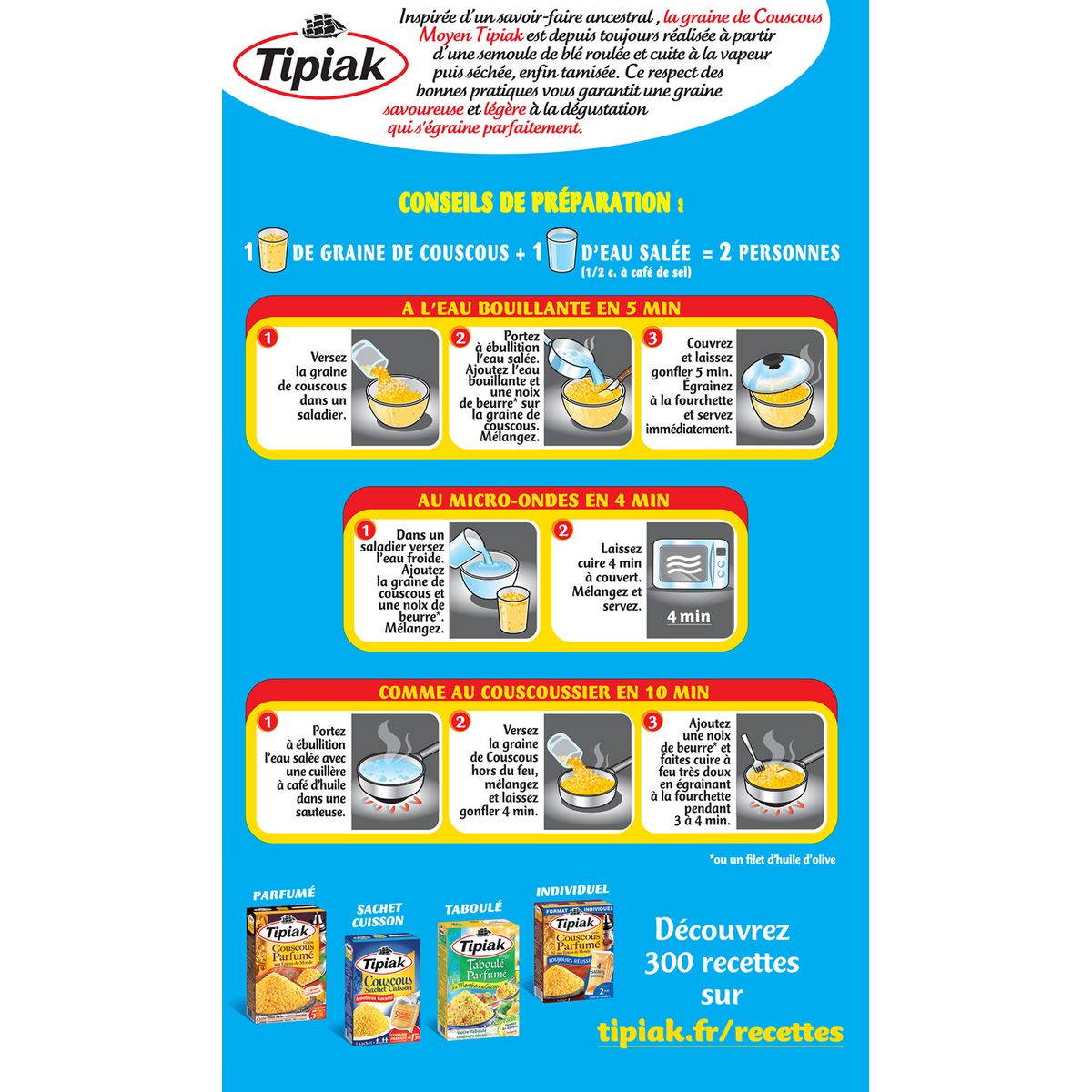 TIPIAK Couscous moyen 500g