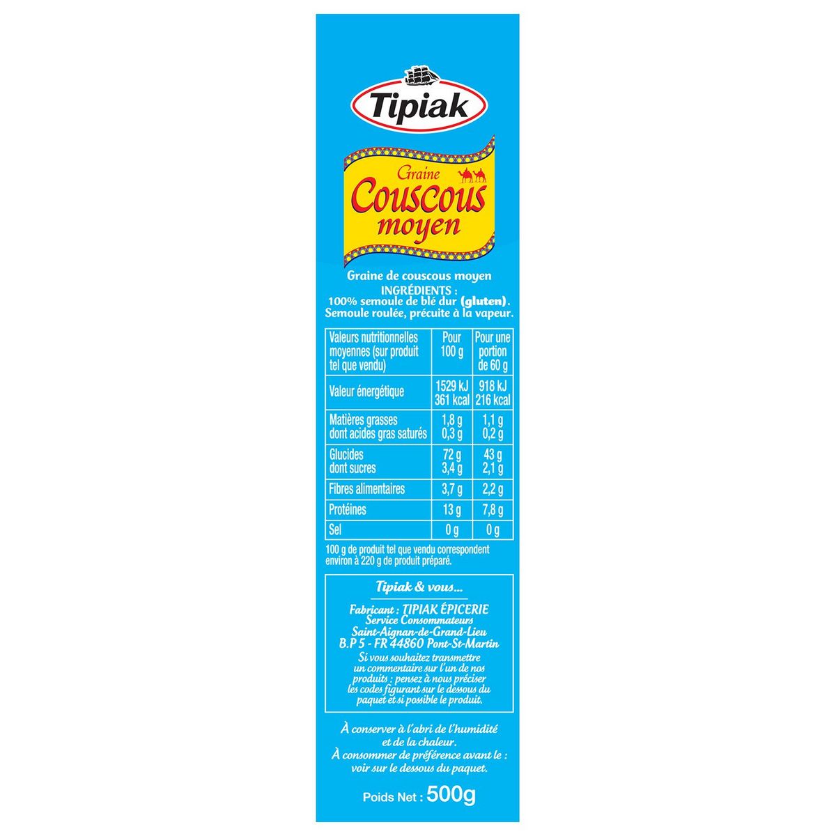 TIPIAK Couscous moyen 500g
