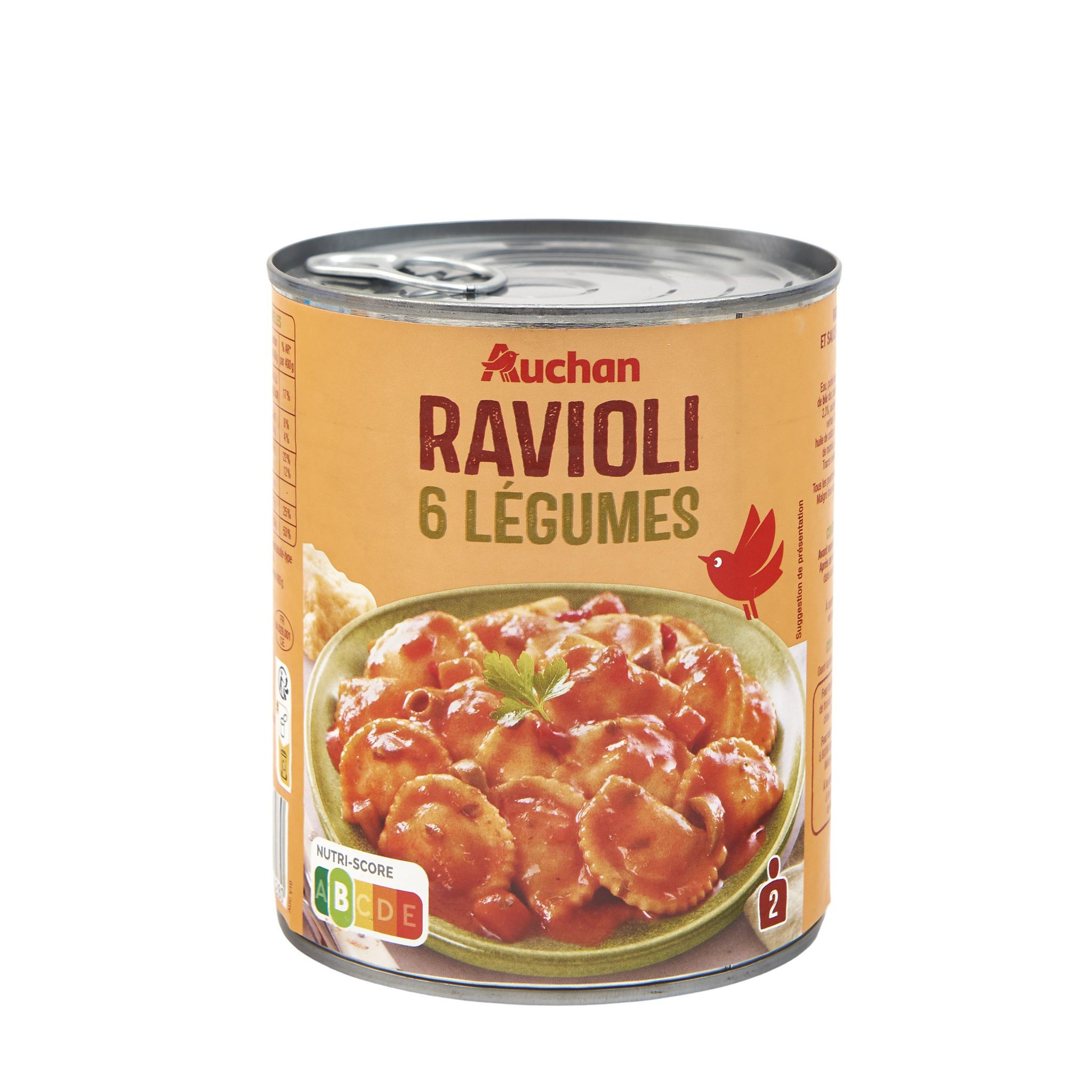 Voir la diapositive 2 : AUCHAN Ravioli aux 6 légumes 2 personnes 800g