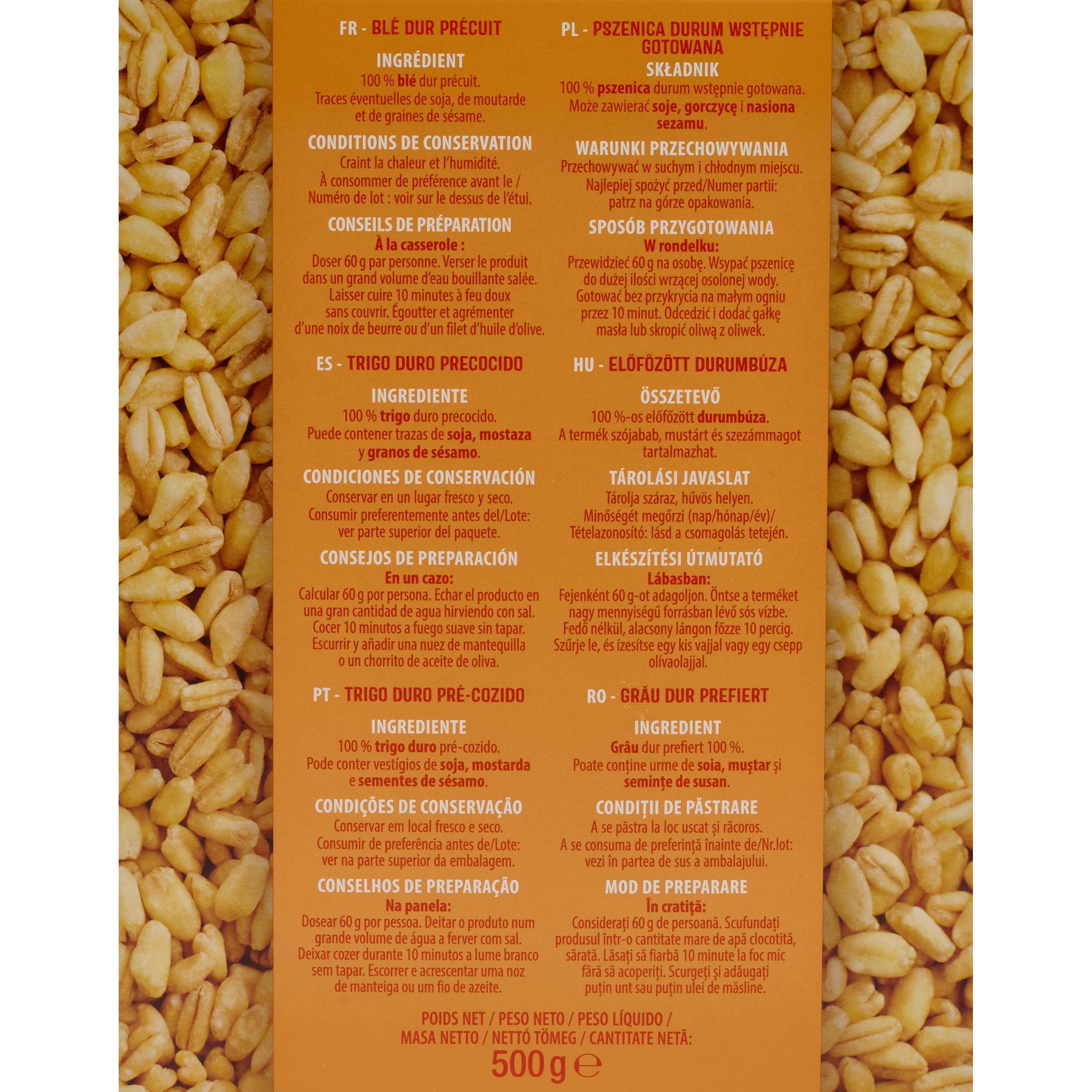 Voir la diapositive 3 : AUCHAN Grains de blé nature 8 portions 500g