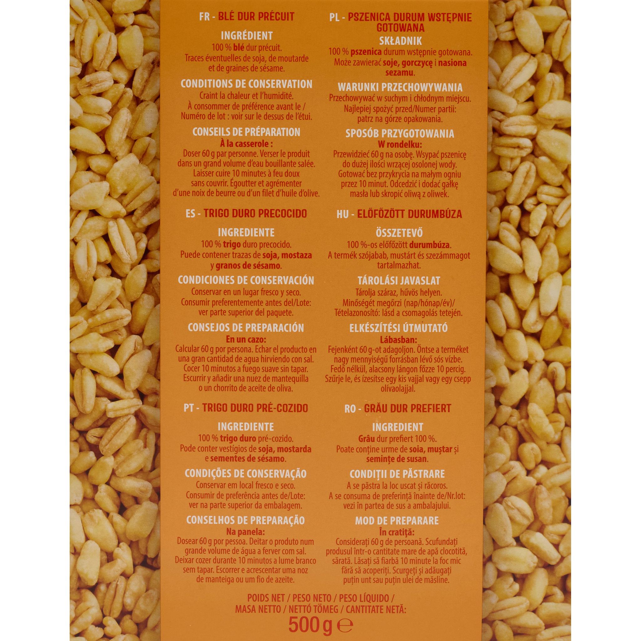 Voir la diapositive 3 : AUCHAN Grains de blé nature 8 portions 500g