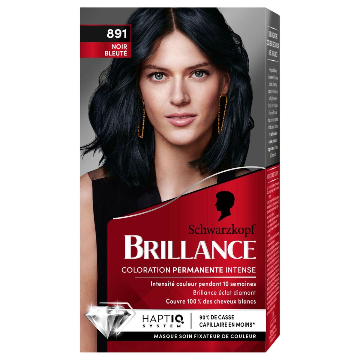 SCHWARZKOPF Brillance Coloration permanente intense 891 noir bleuté 1 kit