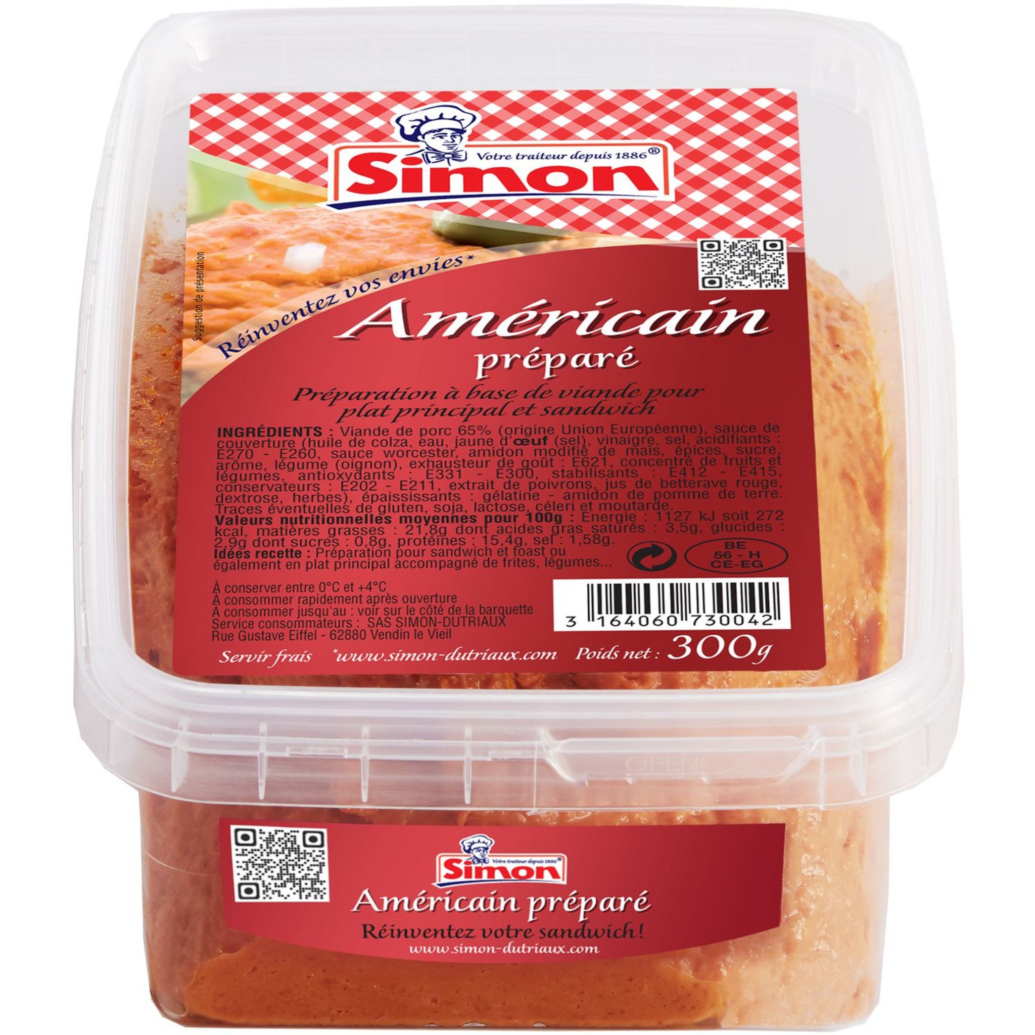 SIMON Filet américain préparé 300g pas cher Auchan.fr