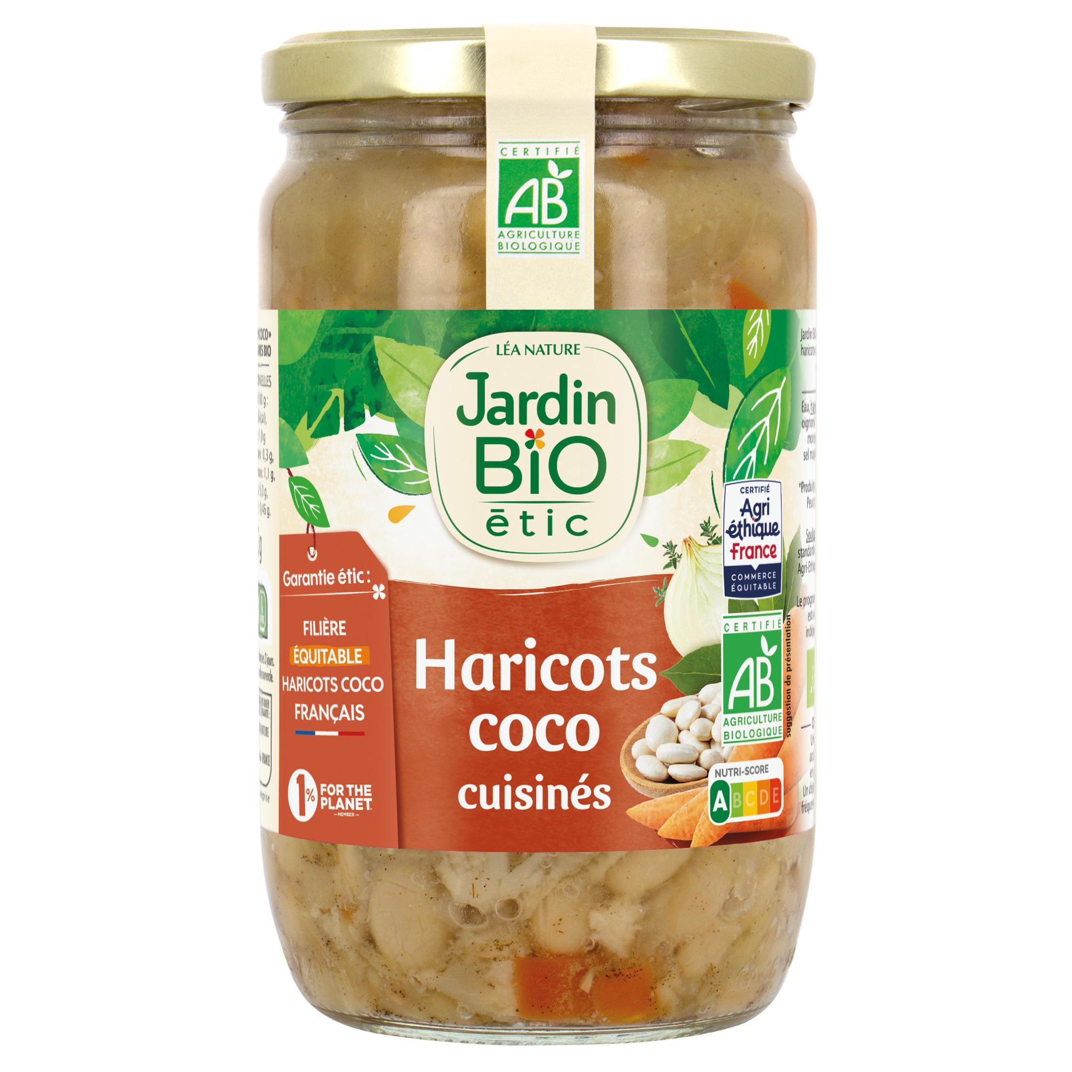 Voir la diapositive 2 : JARDIN BIO ETIC Haricots coco cuisinés bio 680g