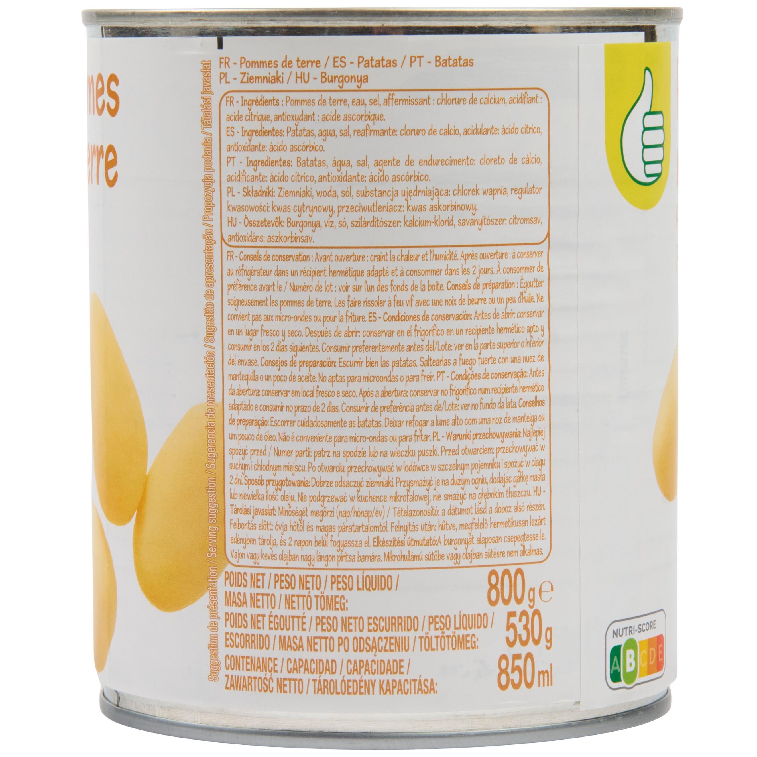 Voir la diapositive 4 : POUCE Pommes de terre 530g