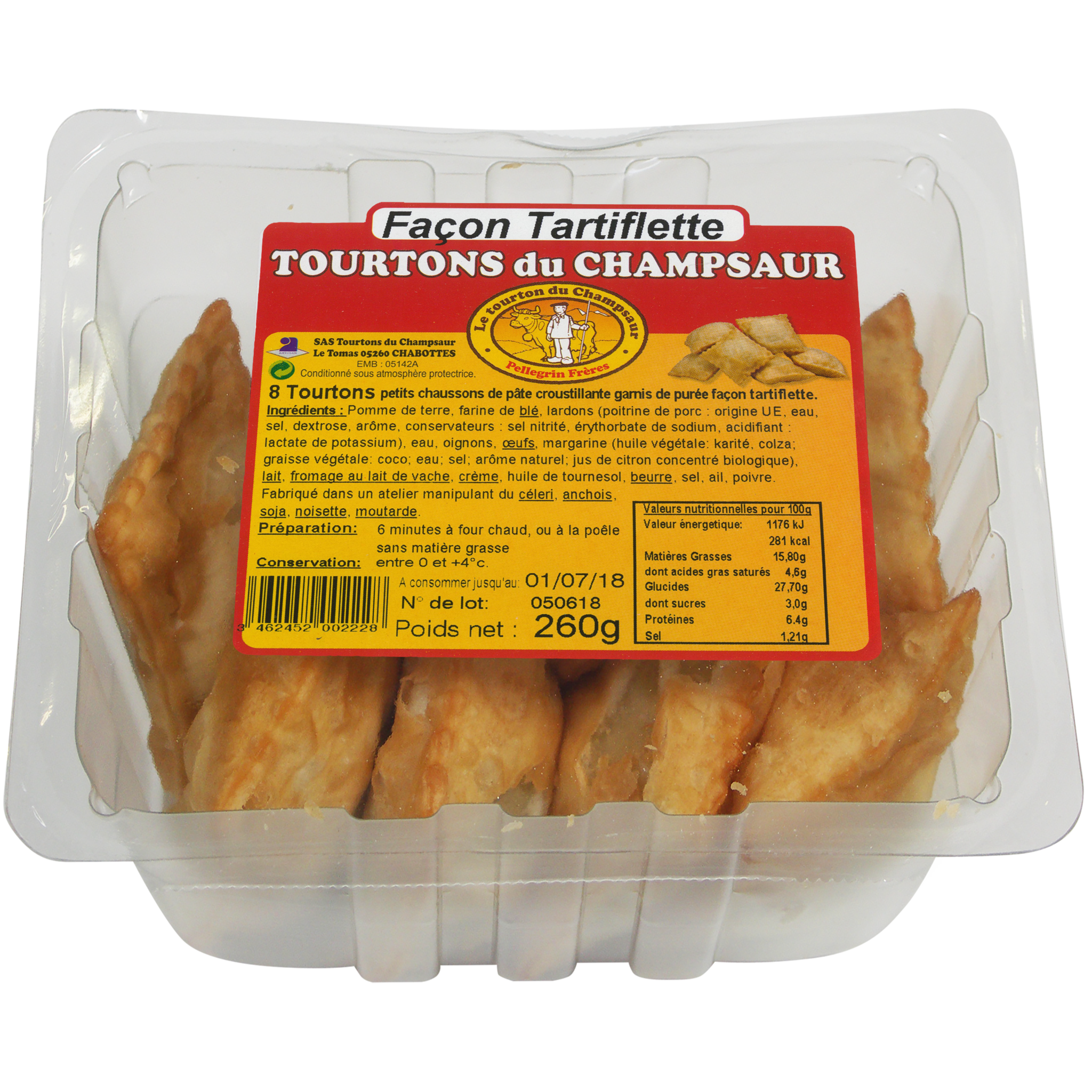 TOURTONS DU CHAMPSAUR Tourtons façon tartiflette 8 part 260g