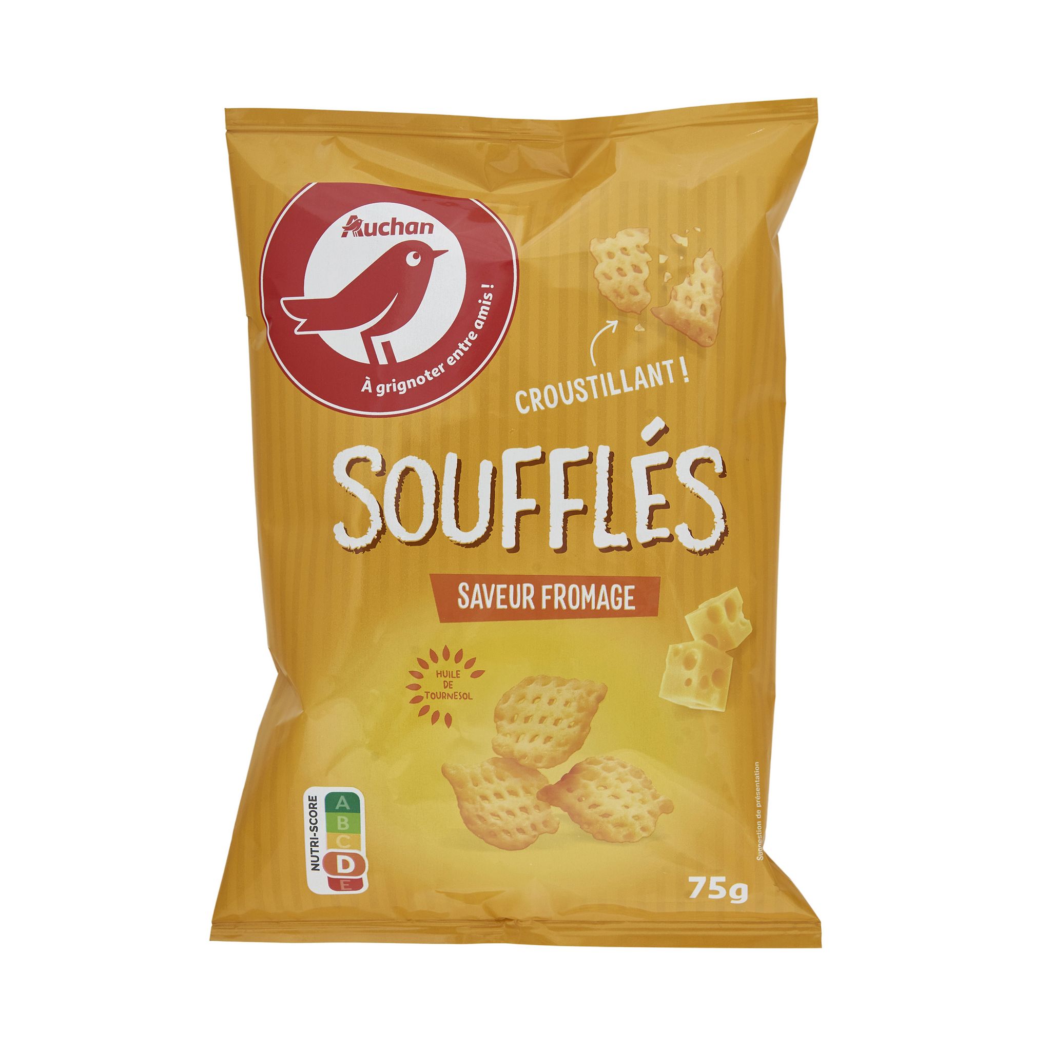 AUCHAN Biscuits soufflés saveur fromage 75g