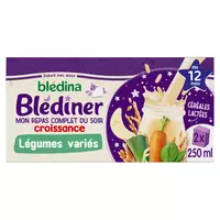 Blédina Blédîner, Céréales bébé Lactées, Carottes, Dès 6 Mois, 250