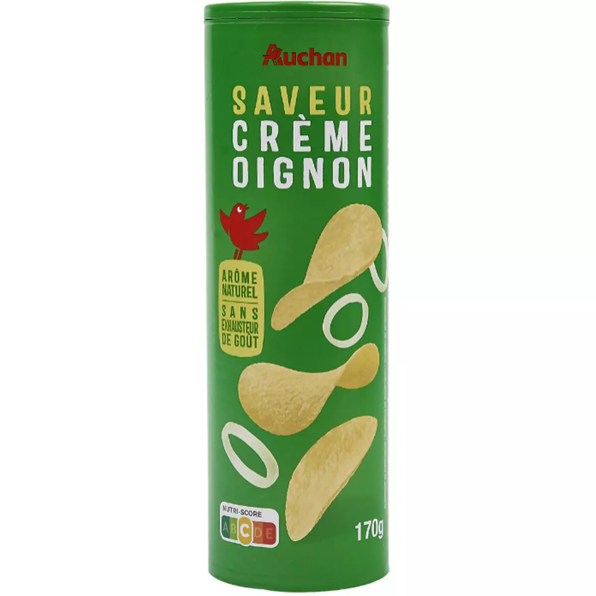 AUCHAN Chips tuiles saveur crème oignon 170g