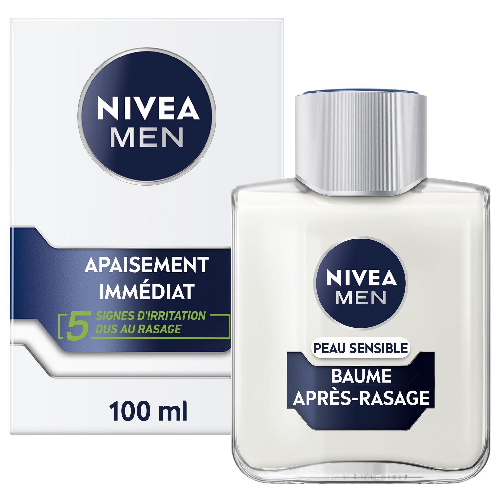 Voir la diapositive 3 : NIVEA MEN Baume après-rasage anti-irritation peaux sensibles 100ml