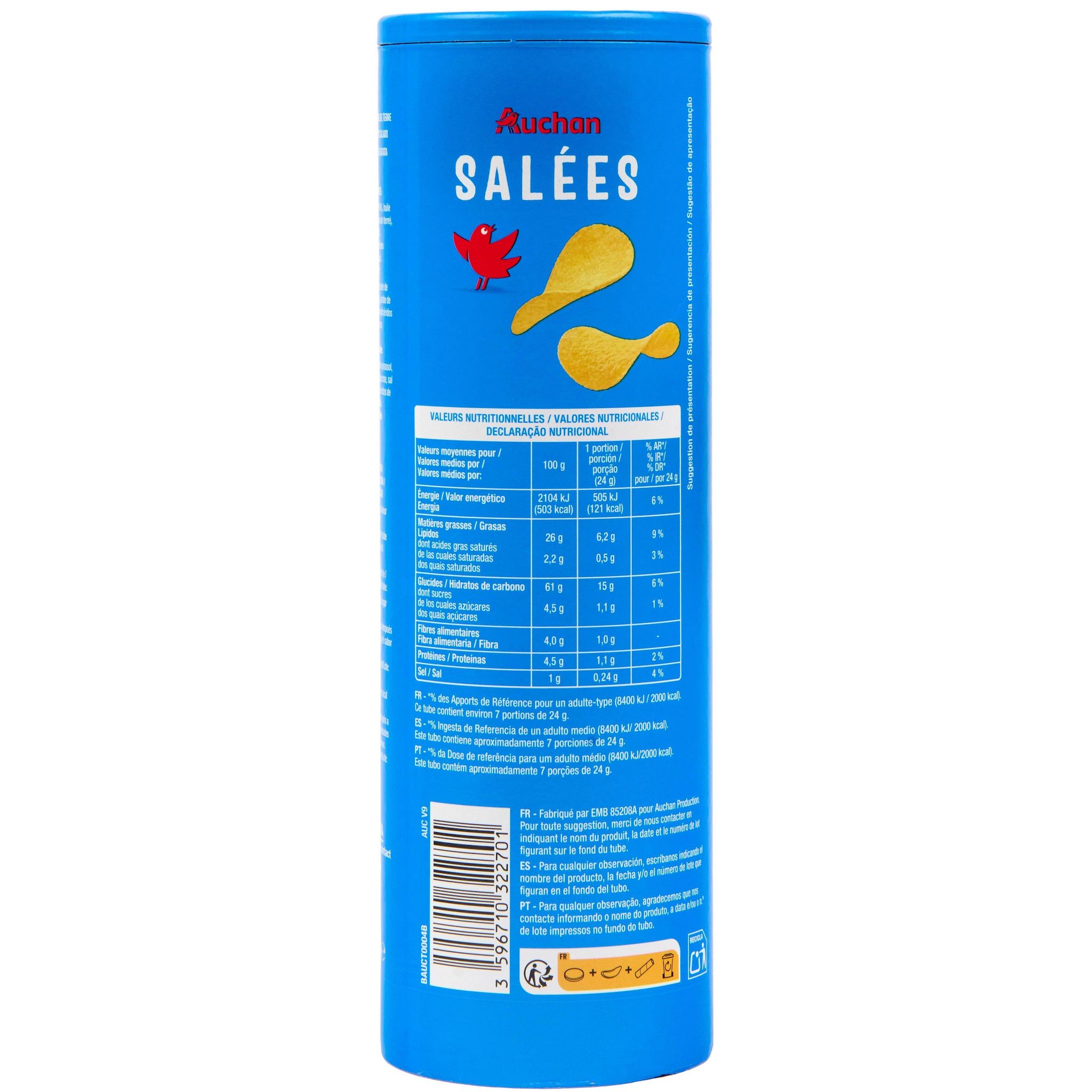 Voir la diapositive 2 : AUCHAN Chips tuiles salées 170g