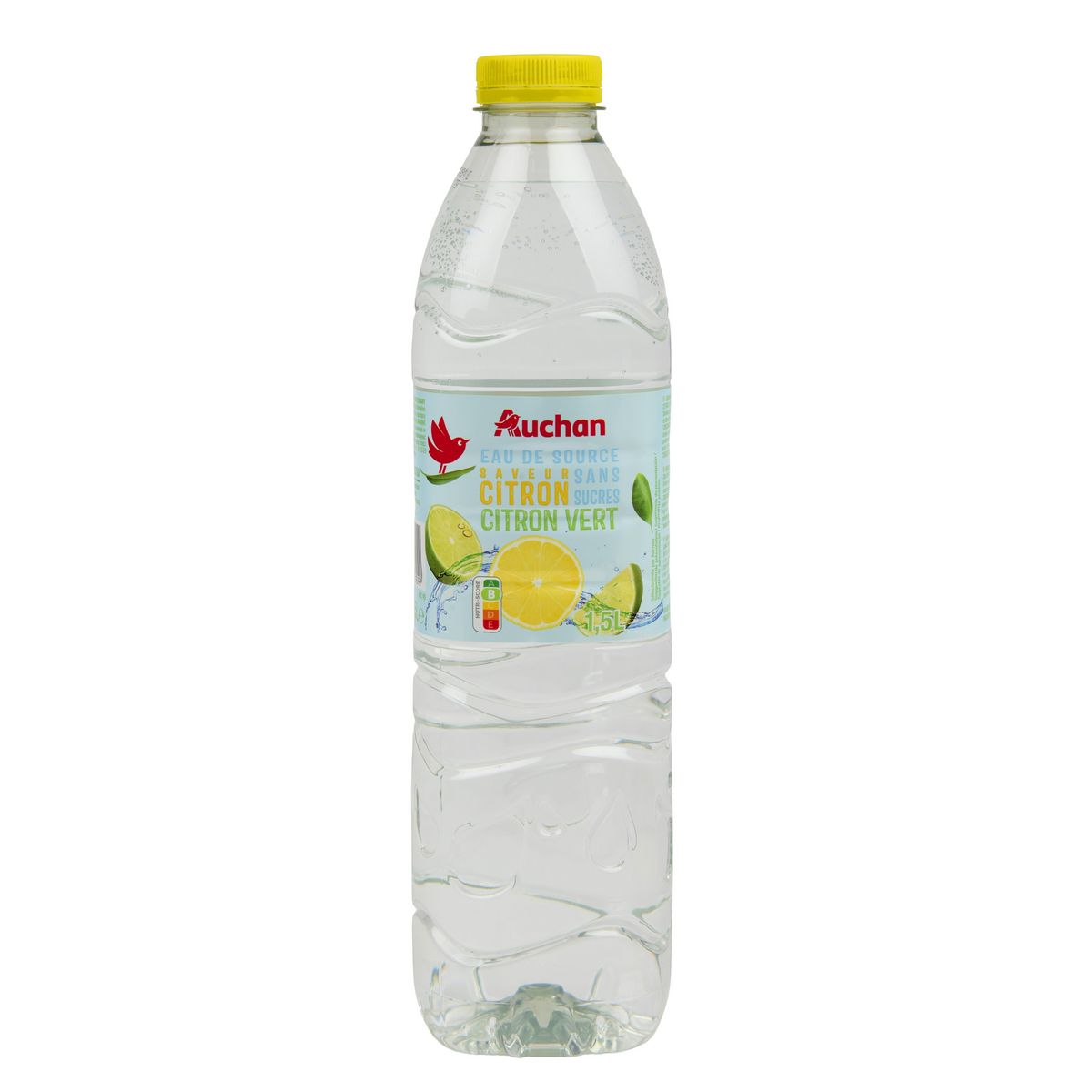 AUCHAN Eau de source aromatisée citron vert 1,5l