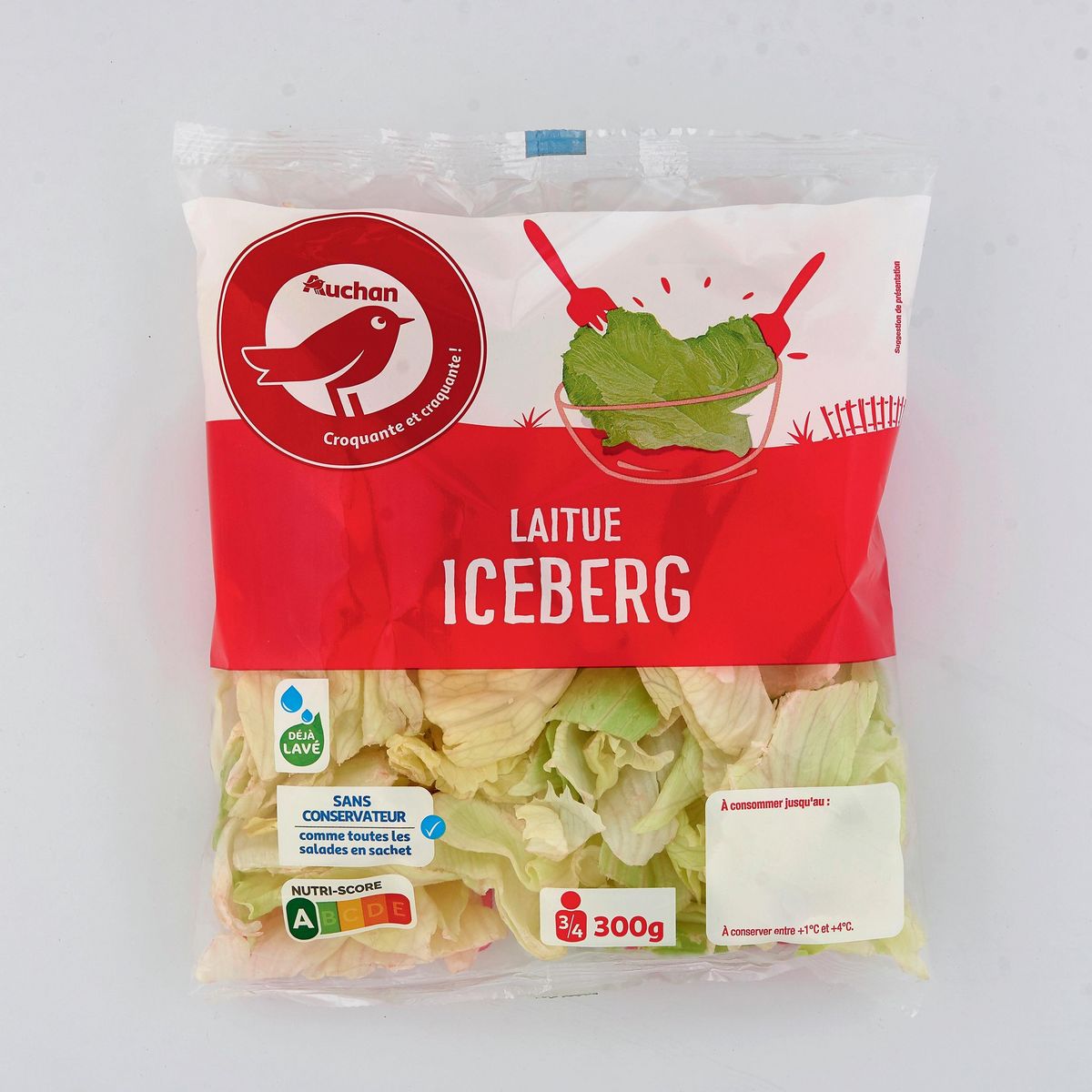 AUCHAN Laitue iceberg 3-4 parts 300g