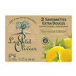 LE PETIT OLIVIER Savonnettes extra douces verveine citron 2x100g