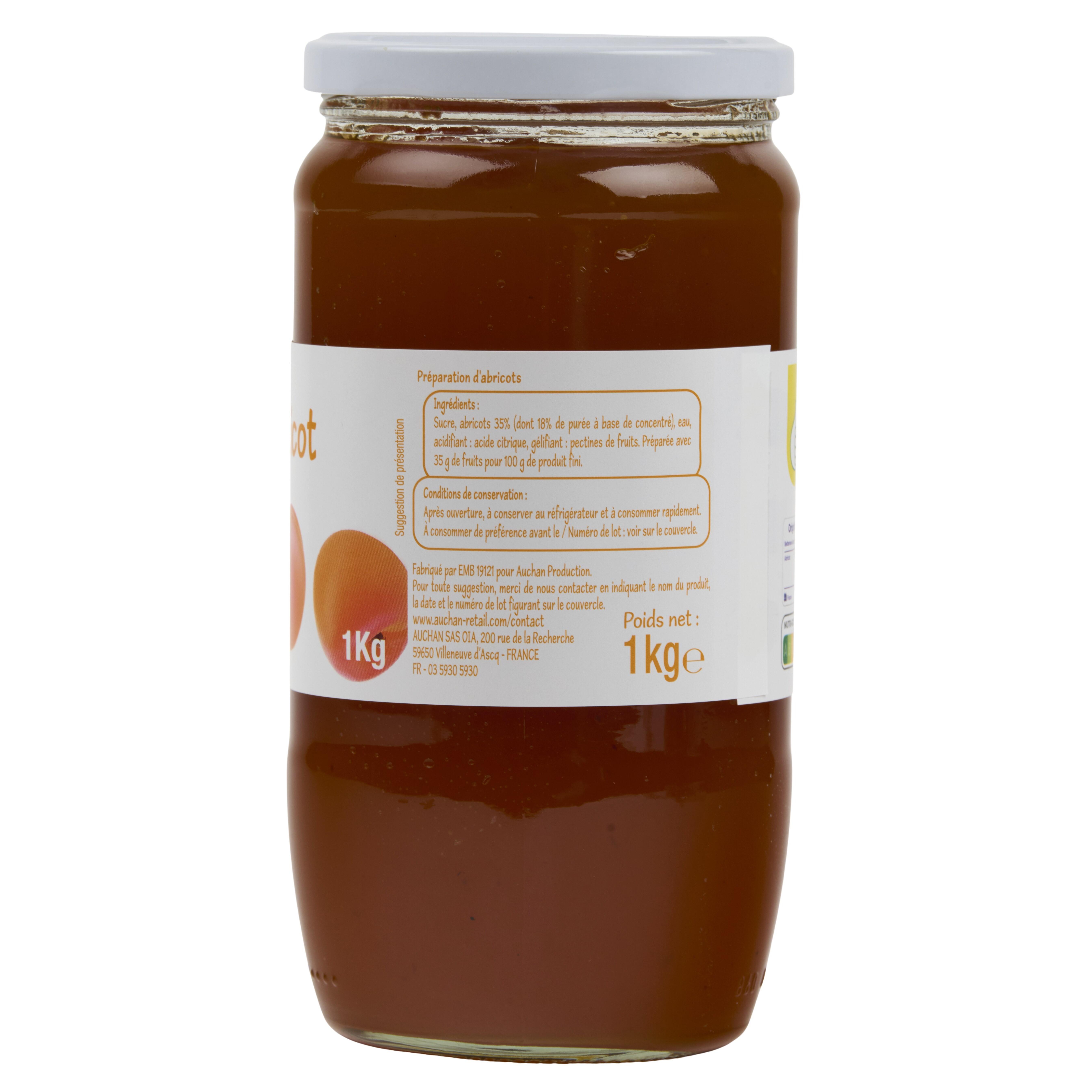 Voir la diapositive 2 : POUCE Préparation d'abricots 1kg
