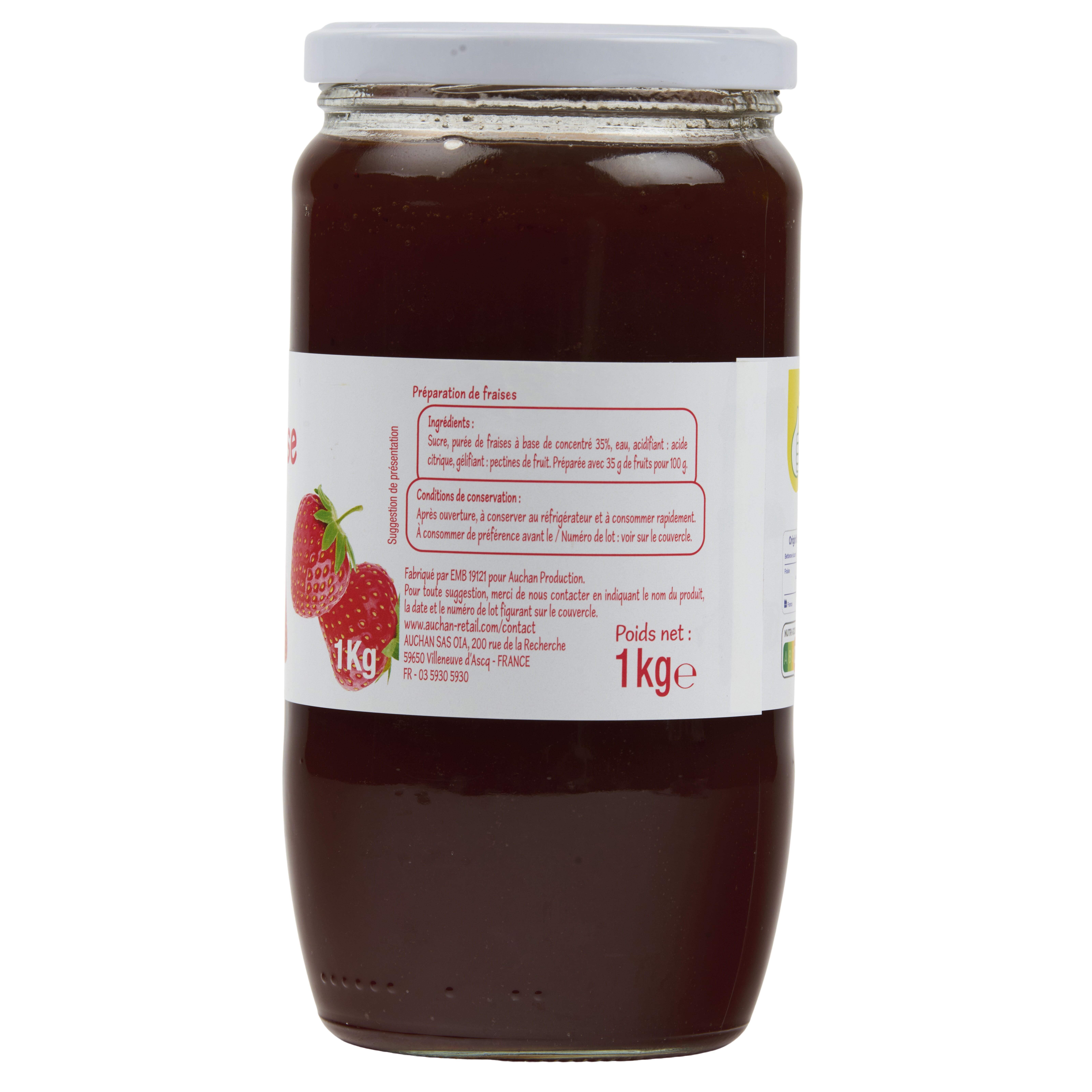Voir la diapositive 4 : POUCE Préparation de fraises 1kg
