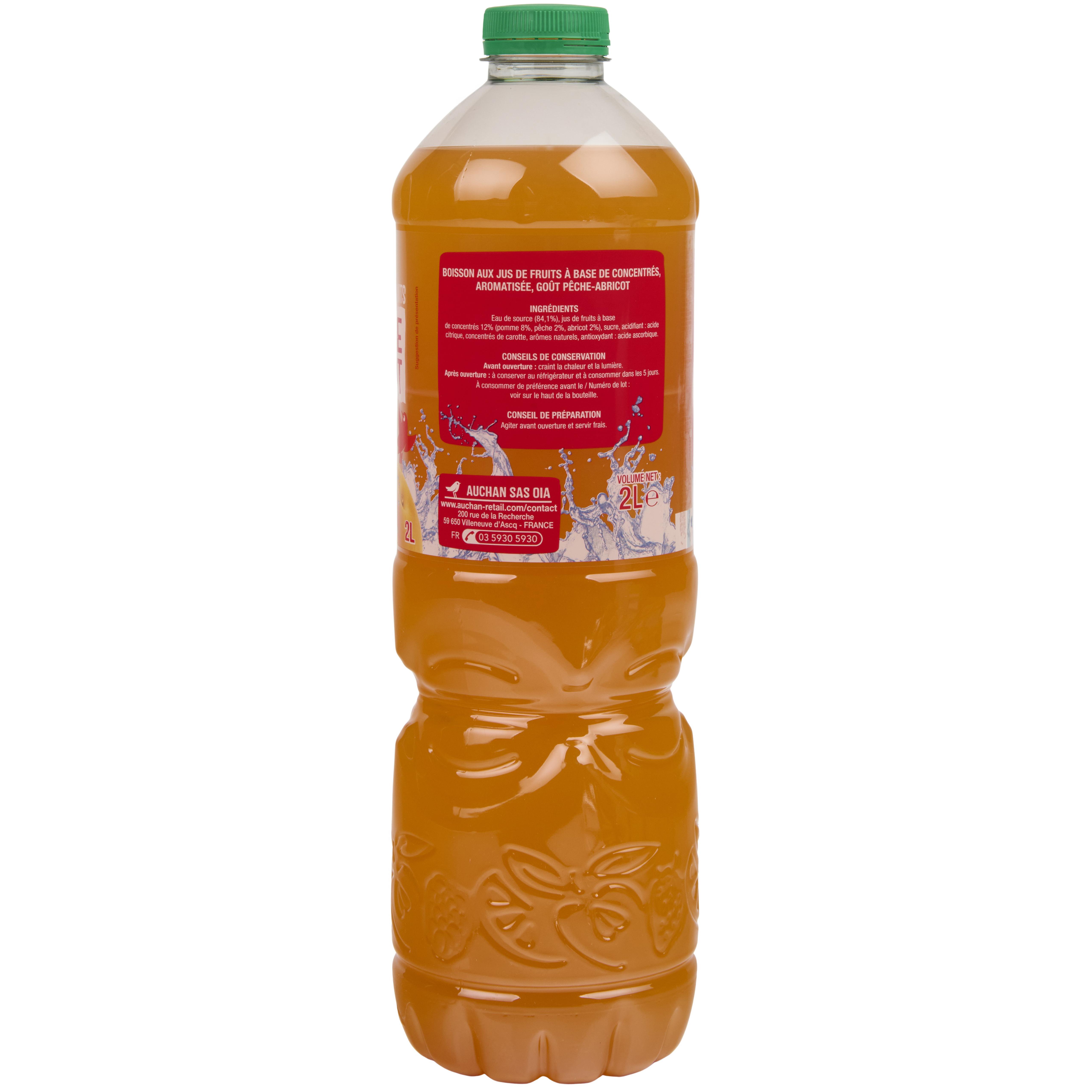 Voir la diapositive 2 : AUCHAN Boisson aux fruits goût pêche abricot 2l