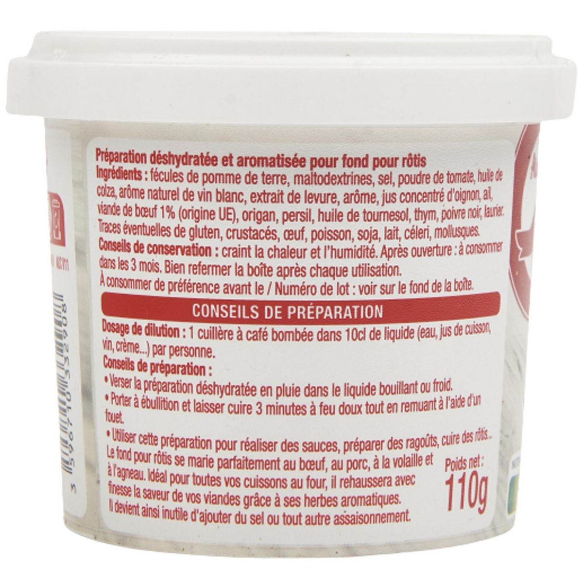 AUCHAN Fond pour rôtis déshydraté avec bec verseur 110g