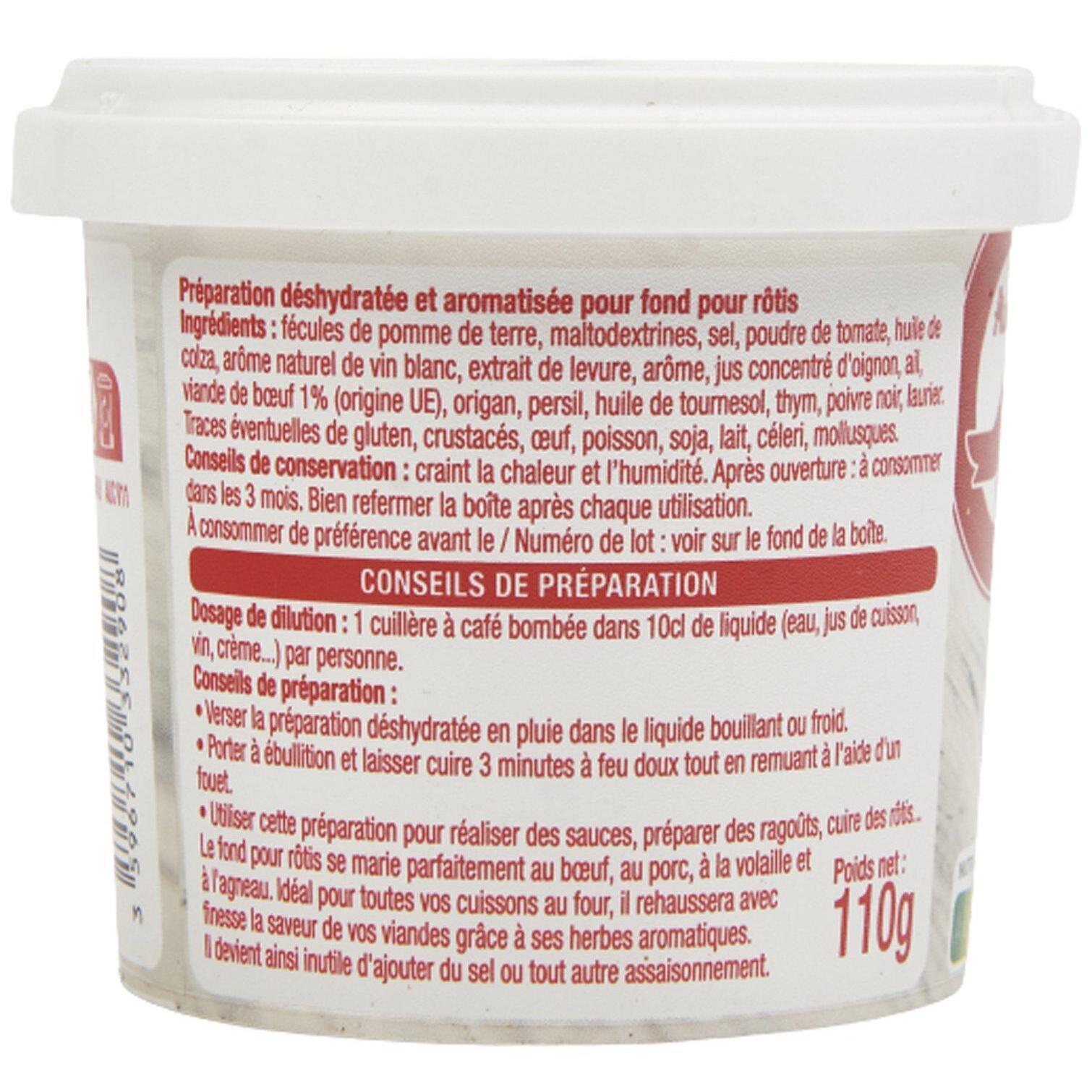 Voir la diapositive 3 : AUCHAN Fond pour rôtis déshydraté avec bec verseur 110g