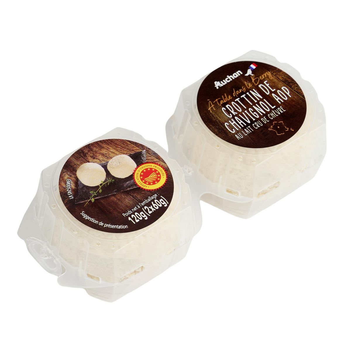 AUCHAN TERROIR Crottin de Chavignol AOP 2x60g